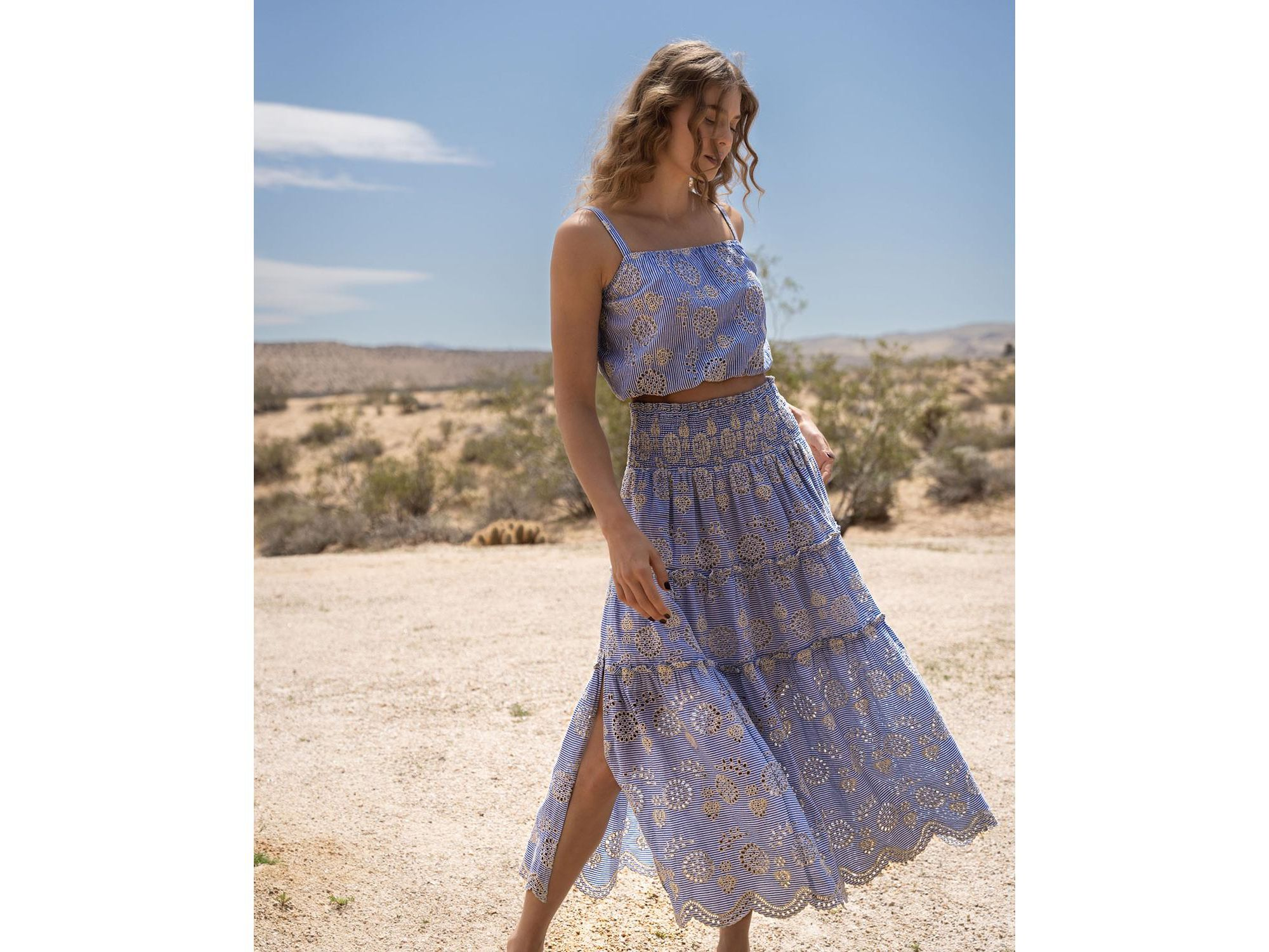 Dani Eyelet Bubble Crop Top — Image 5