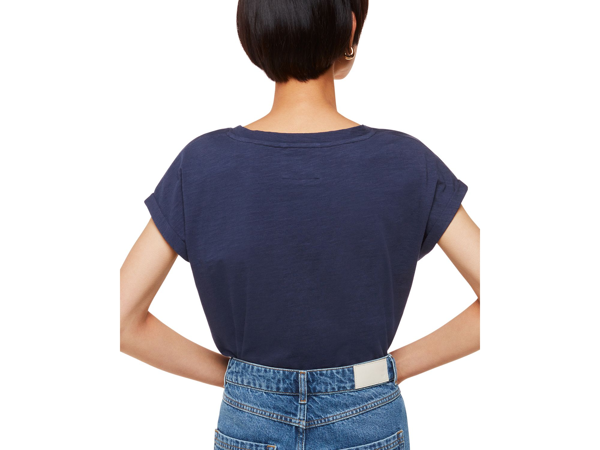 Willa V Neck Cap Sleeve Tee — Image 3