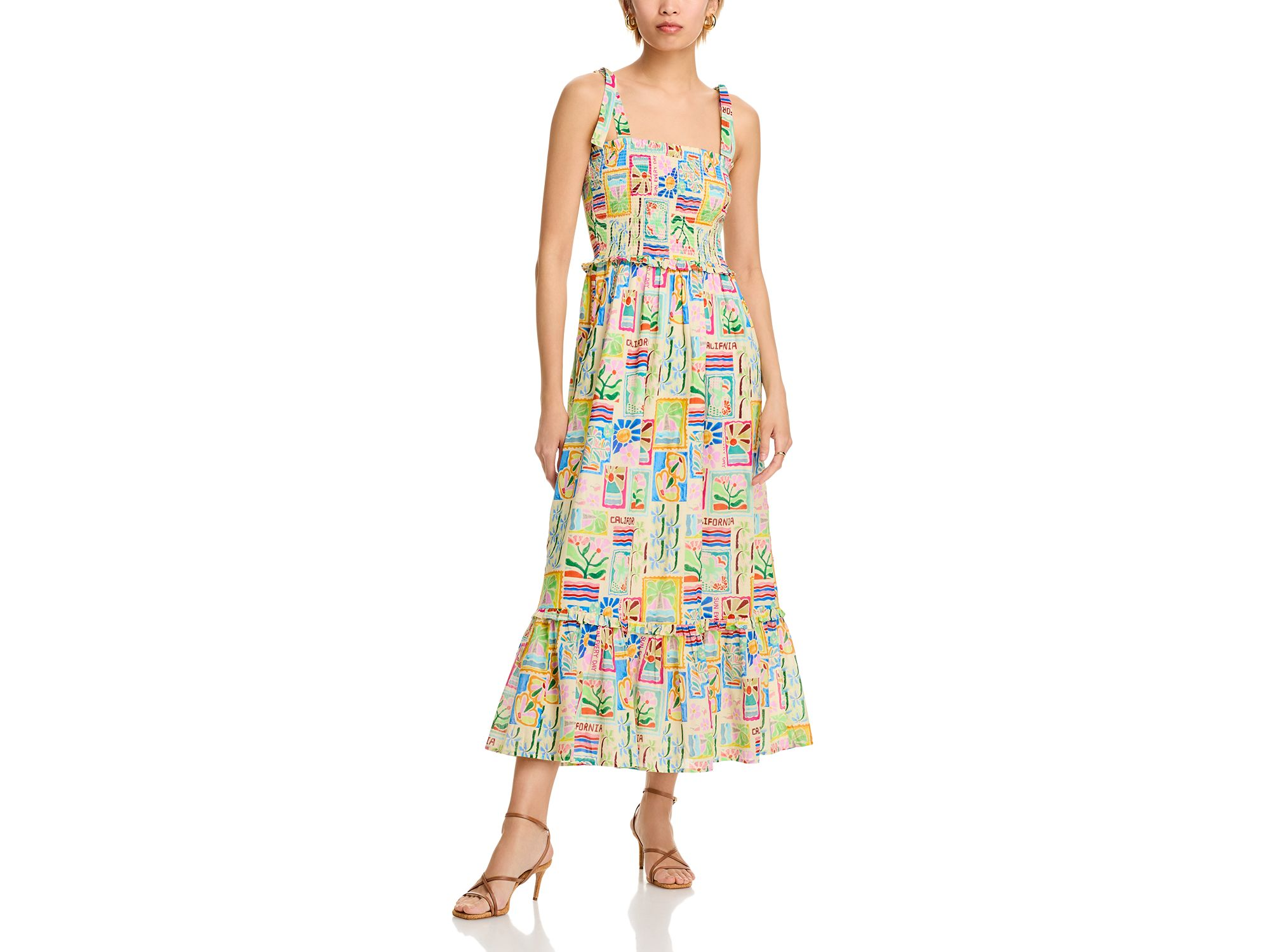Summer Print Smocked Midi Dress - Exclusive — Image 3