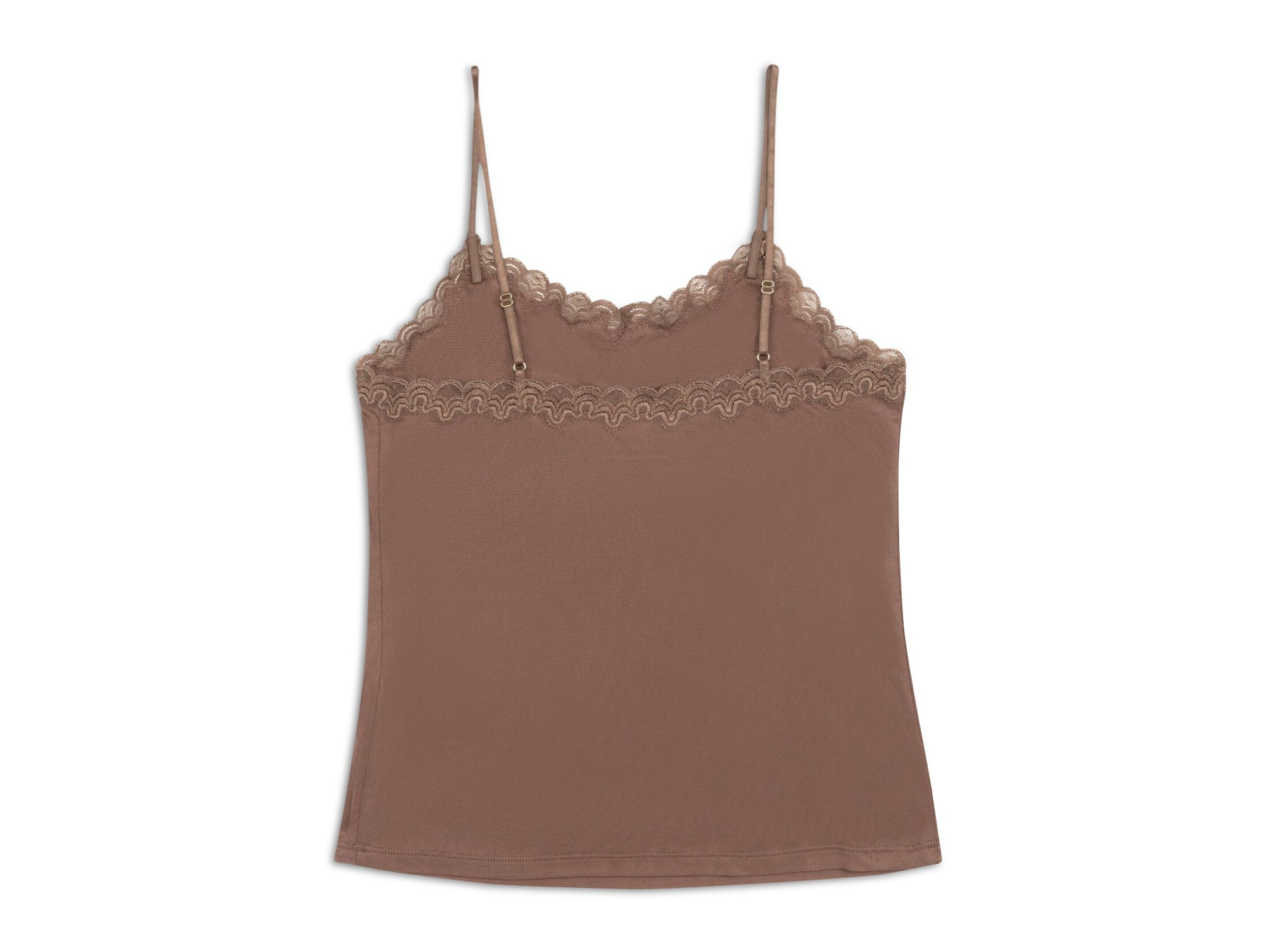 Lace Trim Silk Camisole — Image 4
