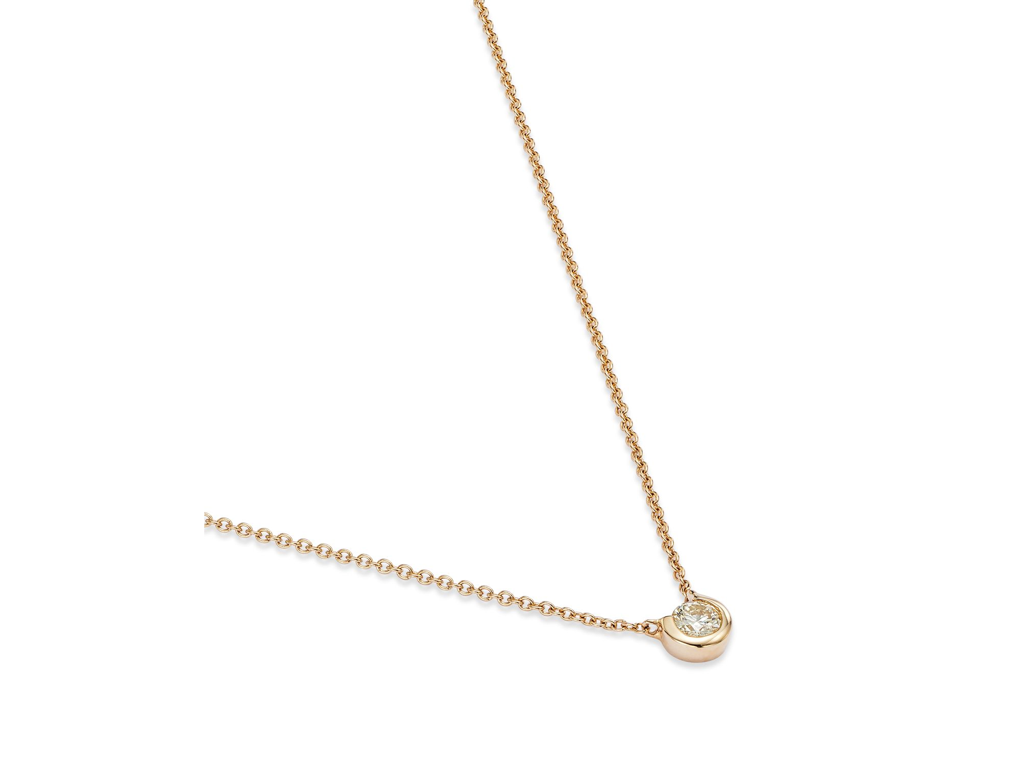 Diamond Solitaire Necklace in 14K Yellow Gold, 0.15 tcw — Image 4