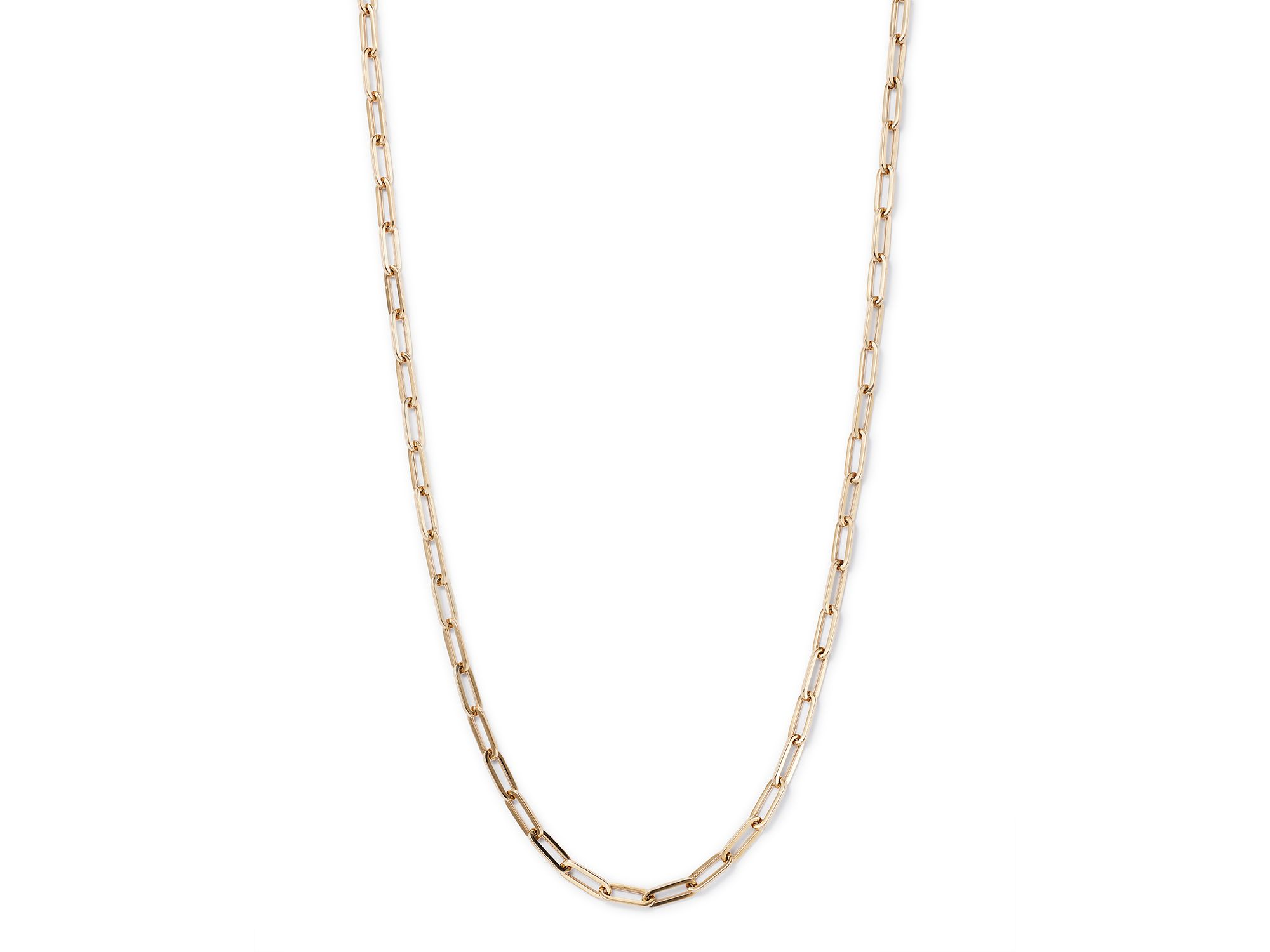 Paper Clip Link Chain Necklace in 14K Yellow Gold — Image 6