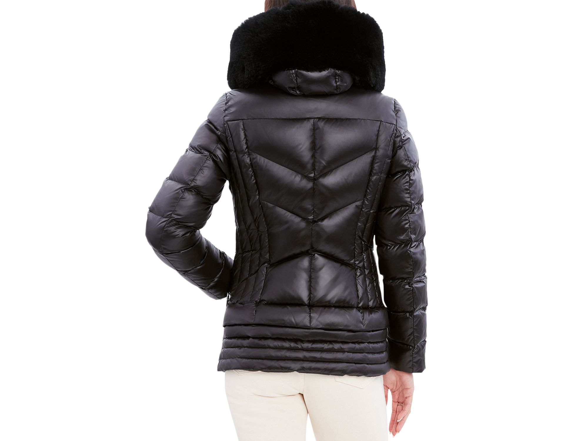 Nikki Shearling Trim Puffer Coat — Image 3