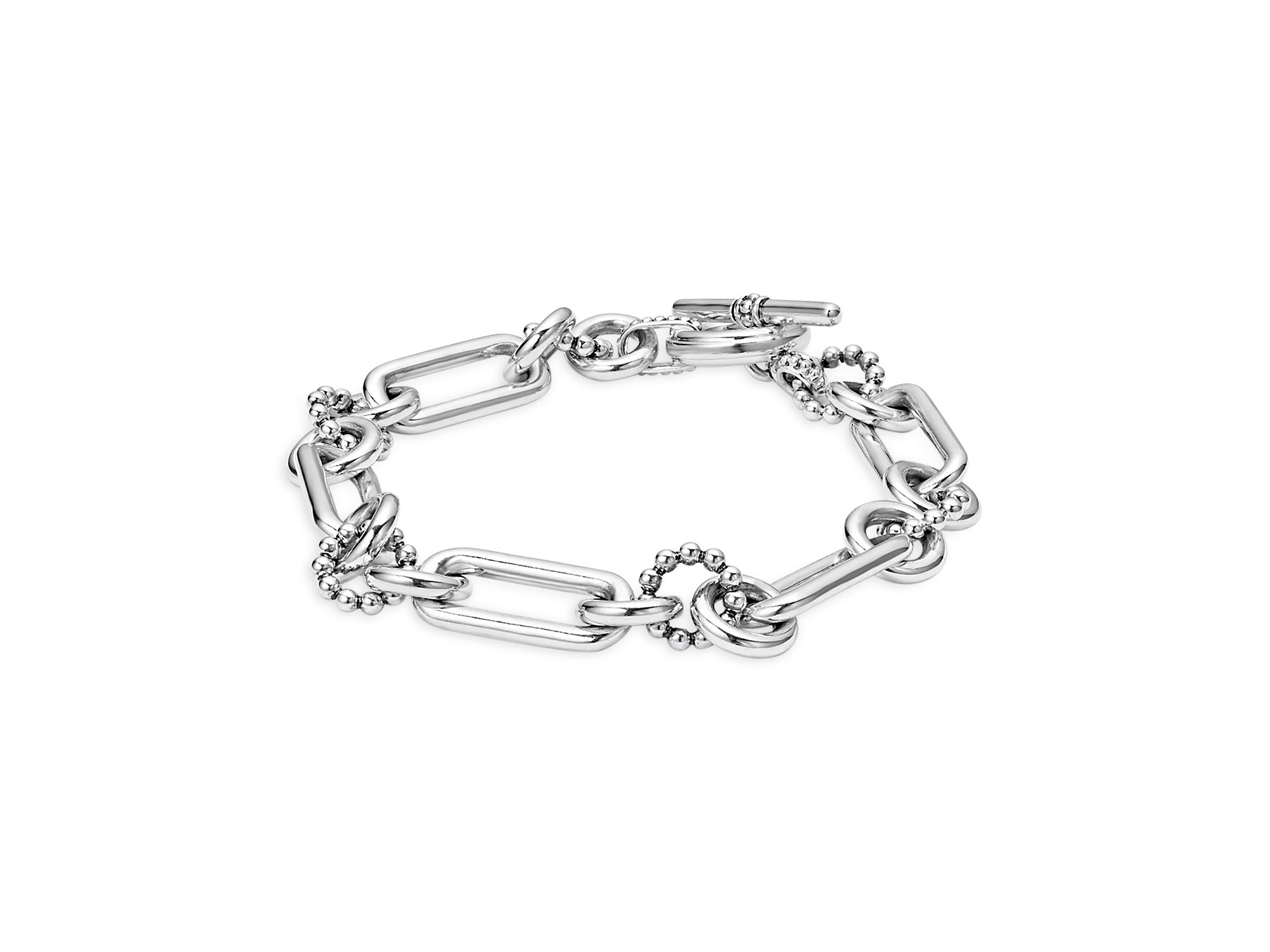 Sterling Signature Caviar Mixed Link Bracelet — Image 4