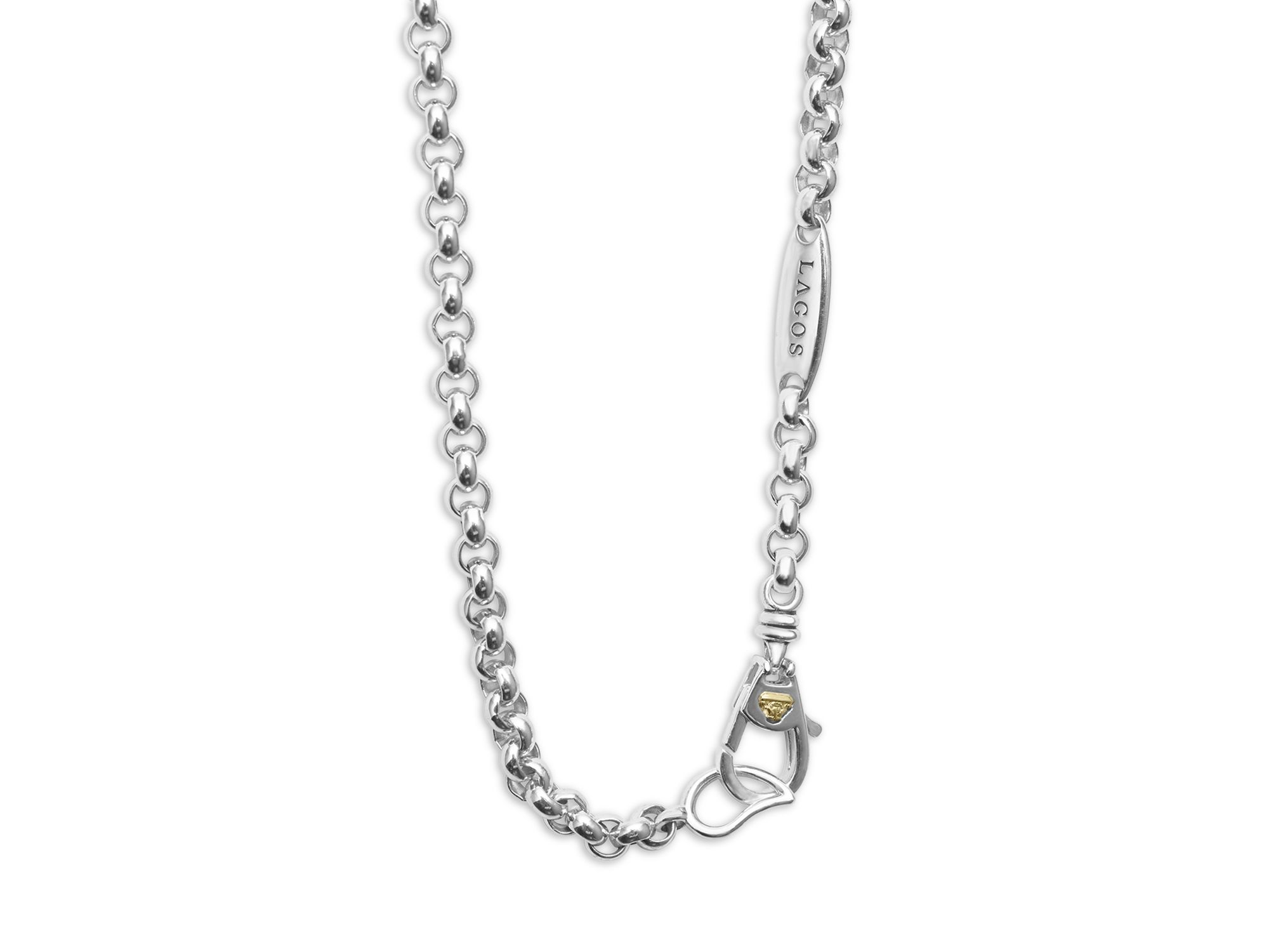 18K Yellow Gold & Sterling Silver Newport Knot Station Necklace, 34" — Image 3
