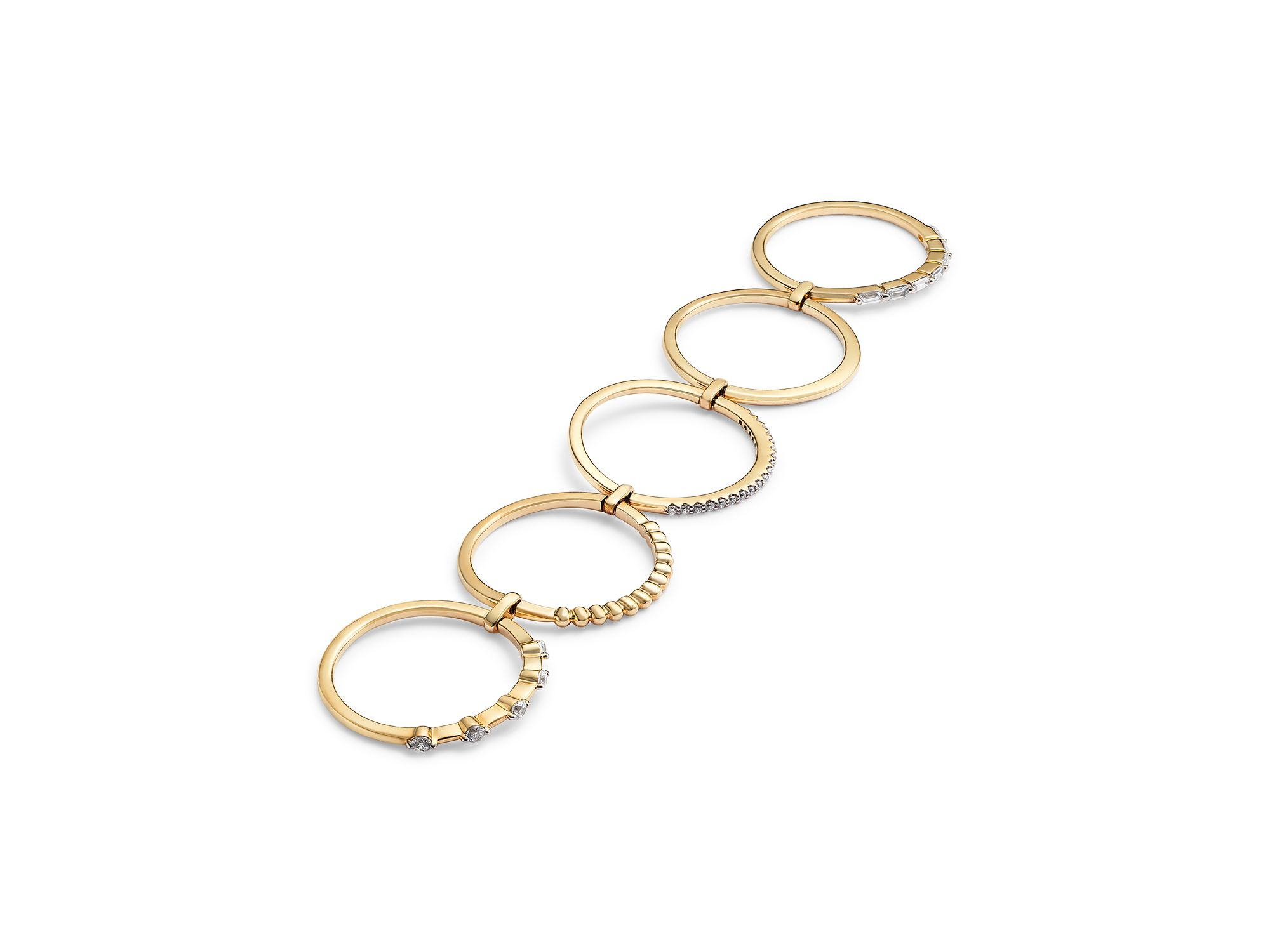 Diamond Multi Row Ring in 14K Yellow Gold, 0.50 tcw — Image 3