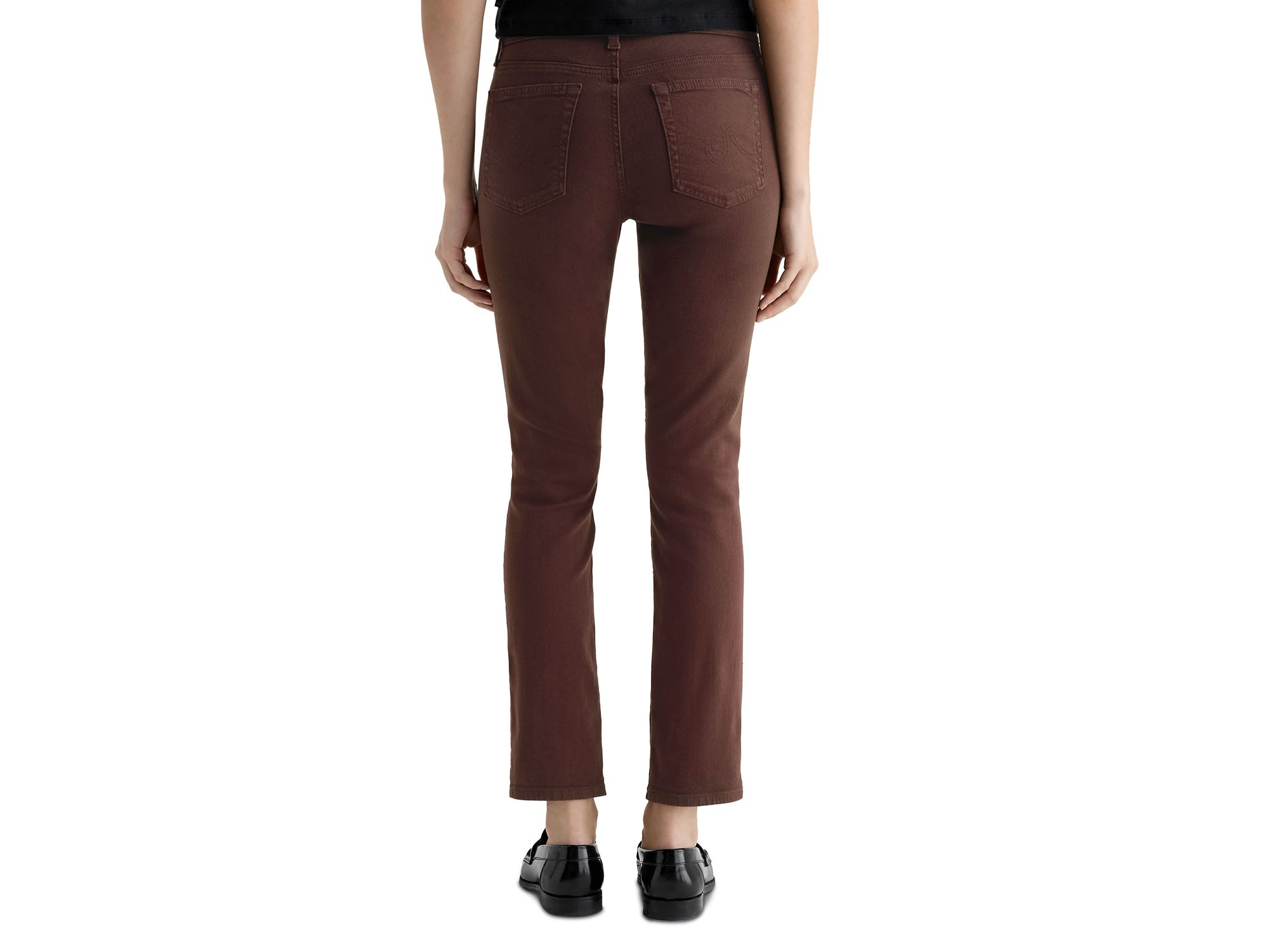 Mari Mid Rise Slim Straight Jeans in Coffee Bean — Image 5