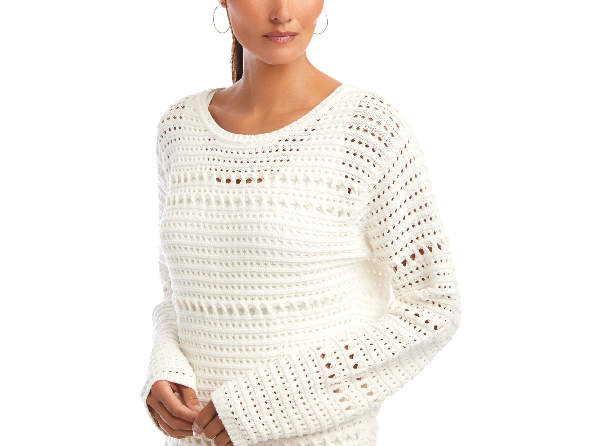 Boatneck Crochet Sweater — Image 5