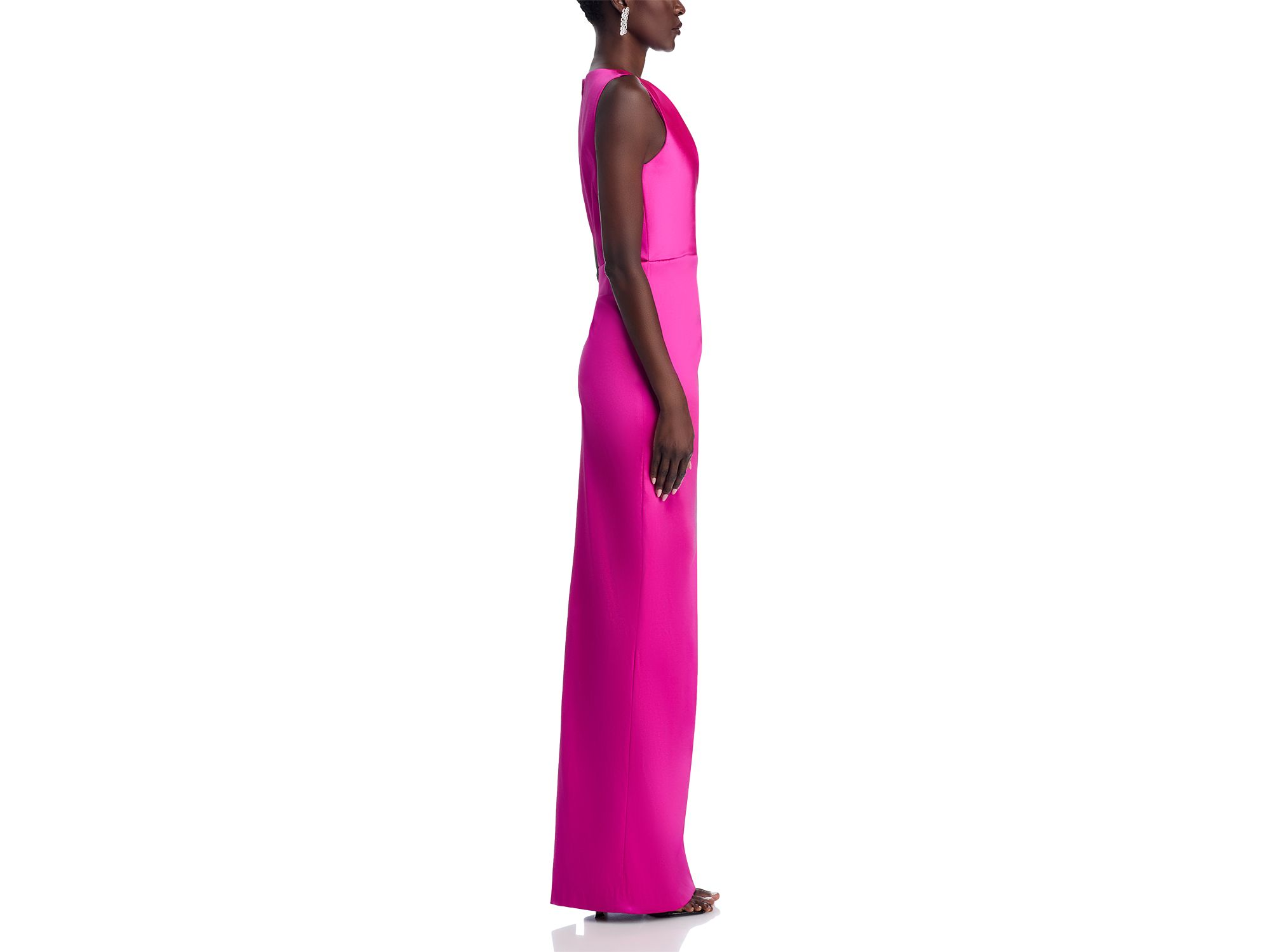 Mikado Criss Cross Bodice Ruched Tank Gown — Image 5