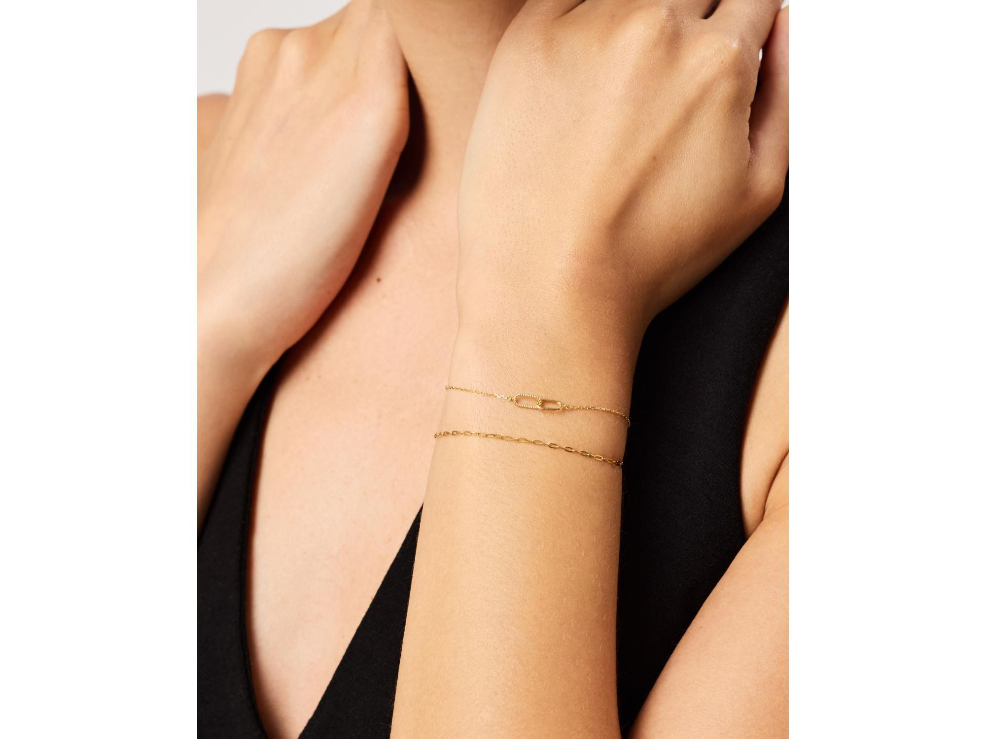 Gold Bracelet Set - Gold Link Bracelet Set — Image 4