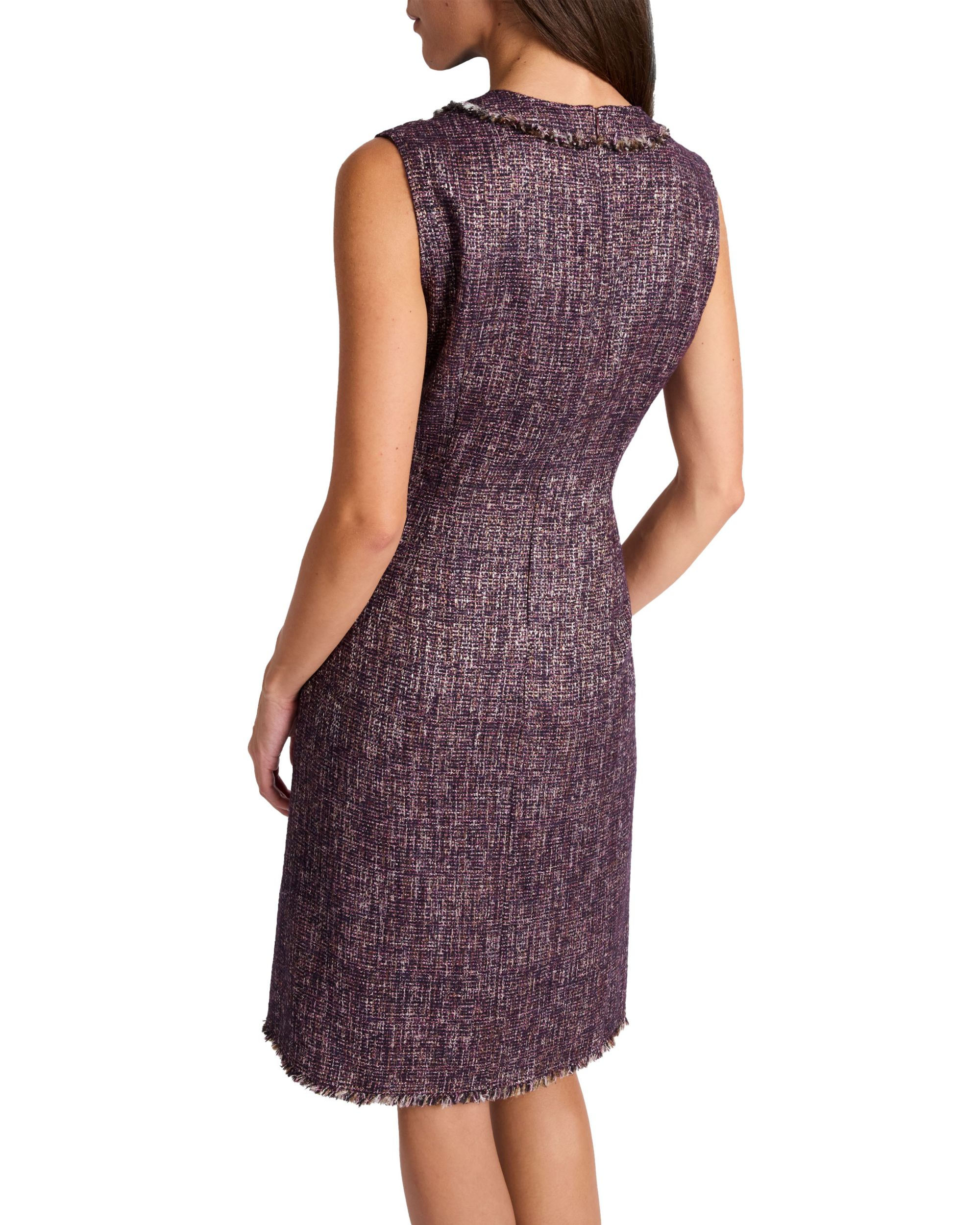 Laura Sleeveless Sheath Dress in Lightweight Tweed — Image 3