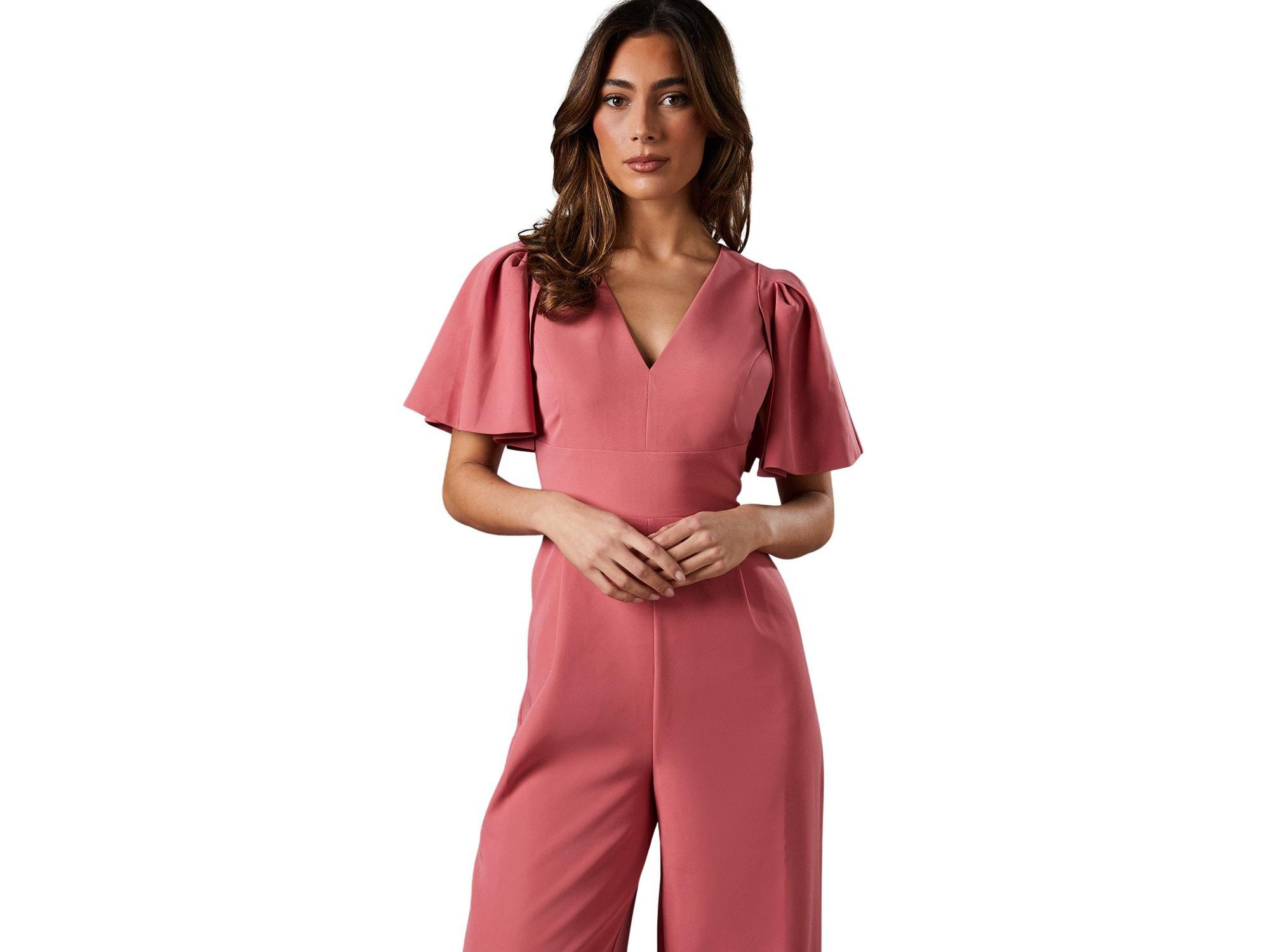 Flutter Sleeve Plunge Jumpsuit — Image 3