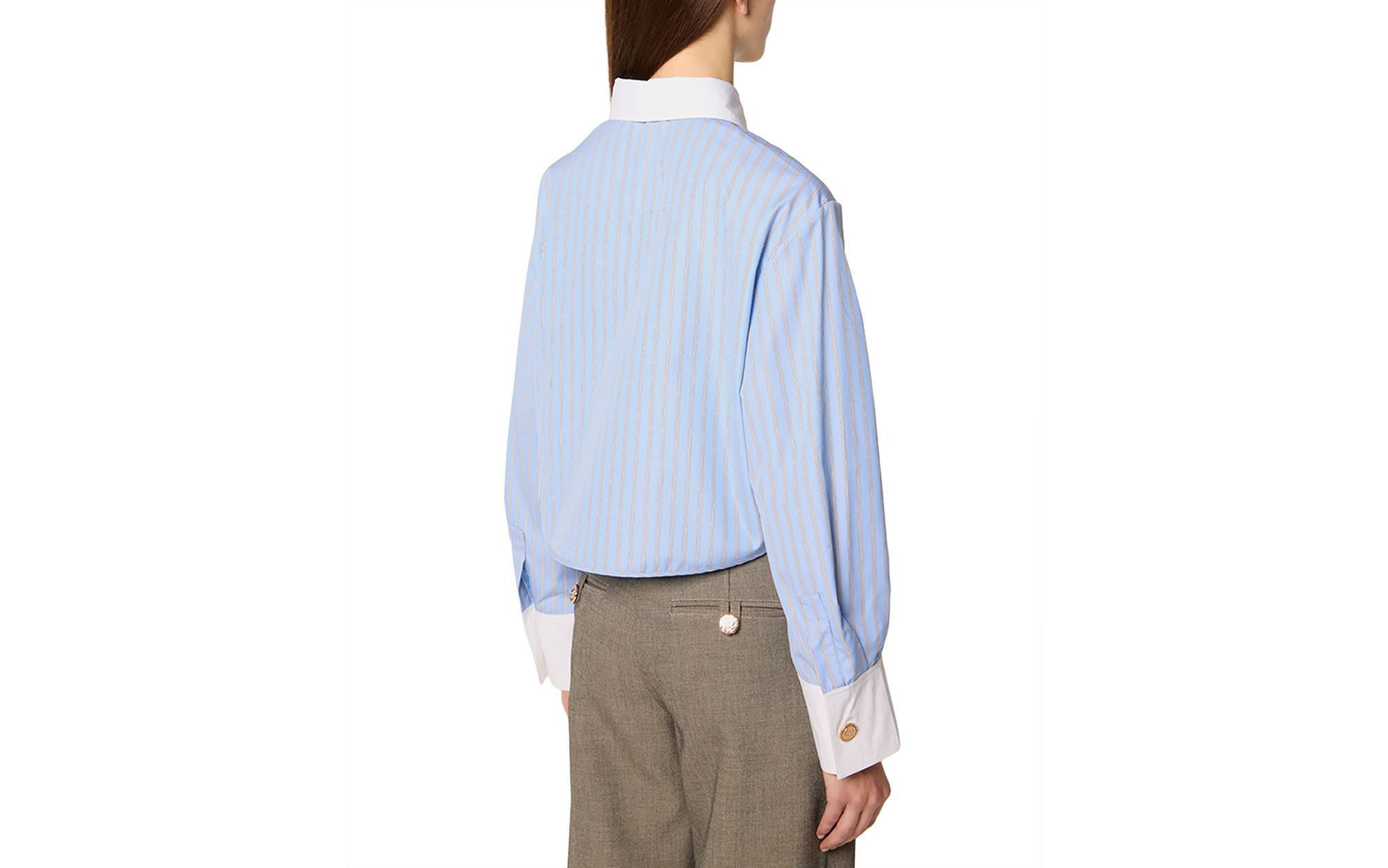 Cropped Shirt with Tie — Image 7