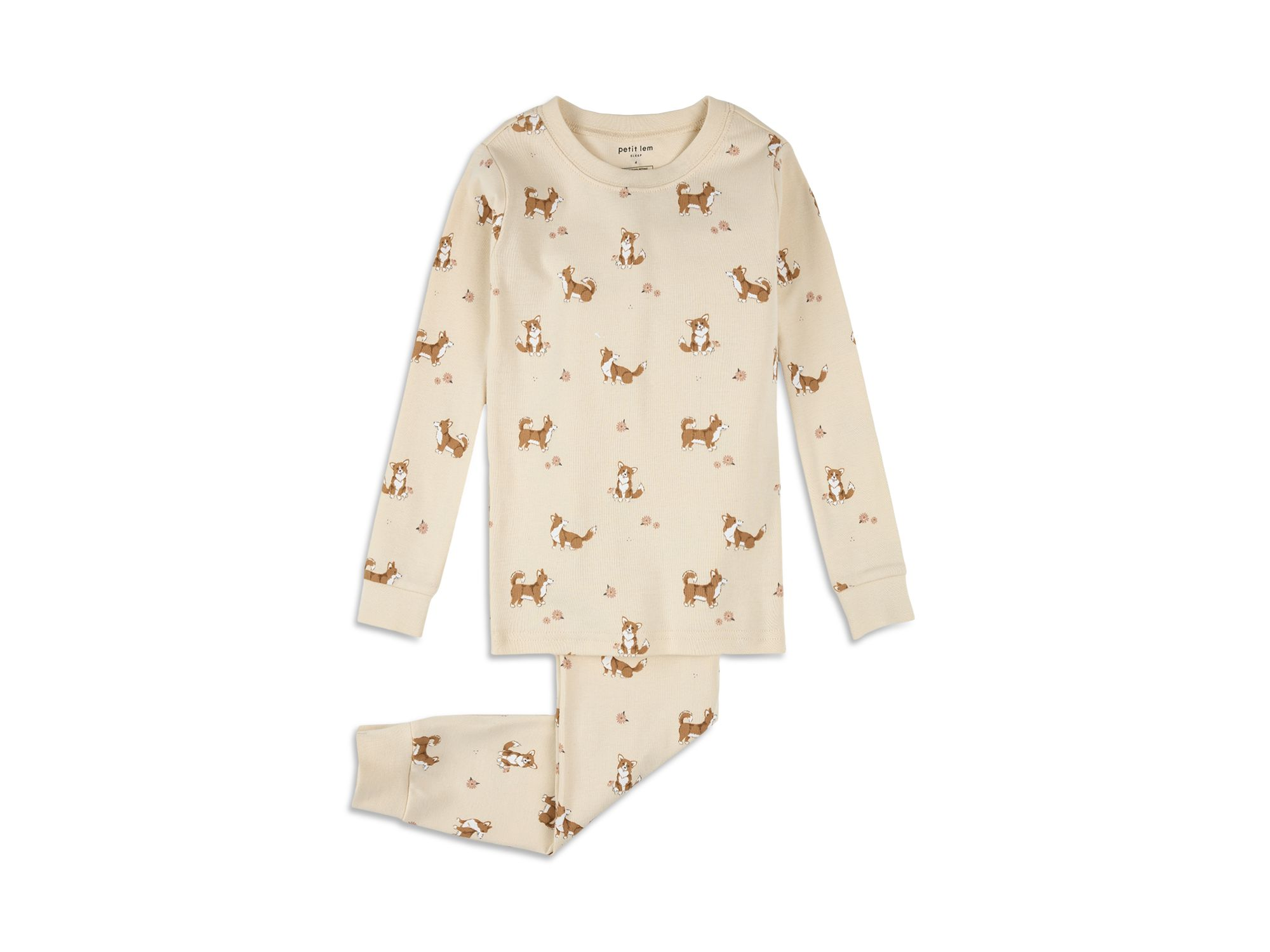 Girls' Corgi Print Pajama Set - Little Kid - Image 1