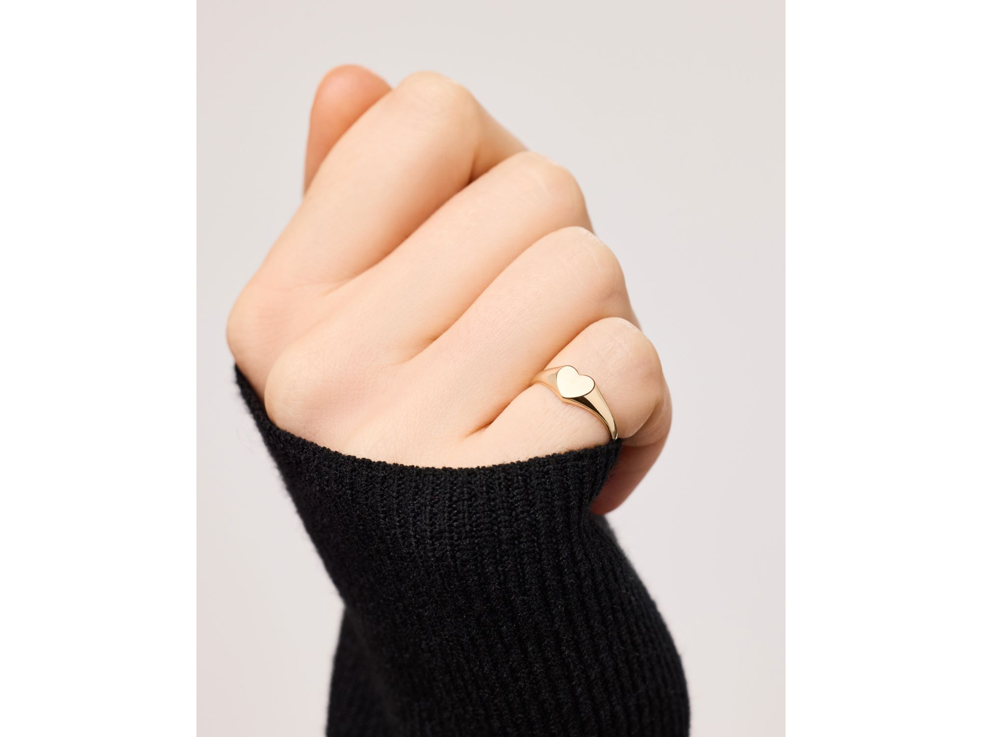 Solid Gold Heart Signet Ring — Image 4
