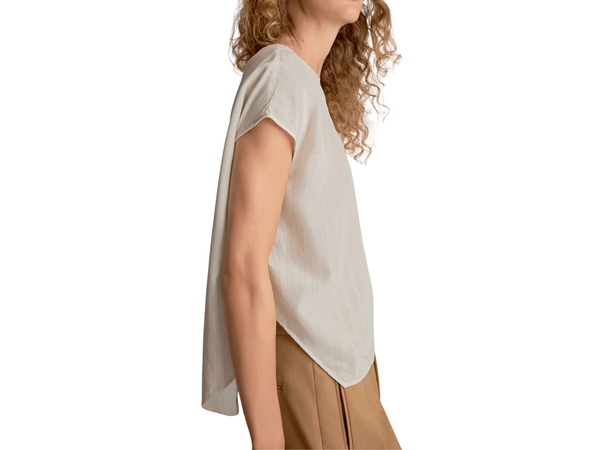 Didion Printed Washable Silk Drape Top — Image 3