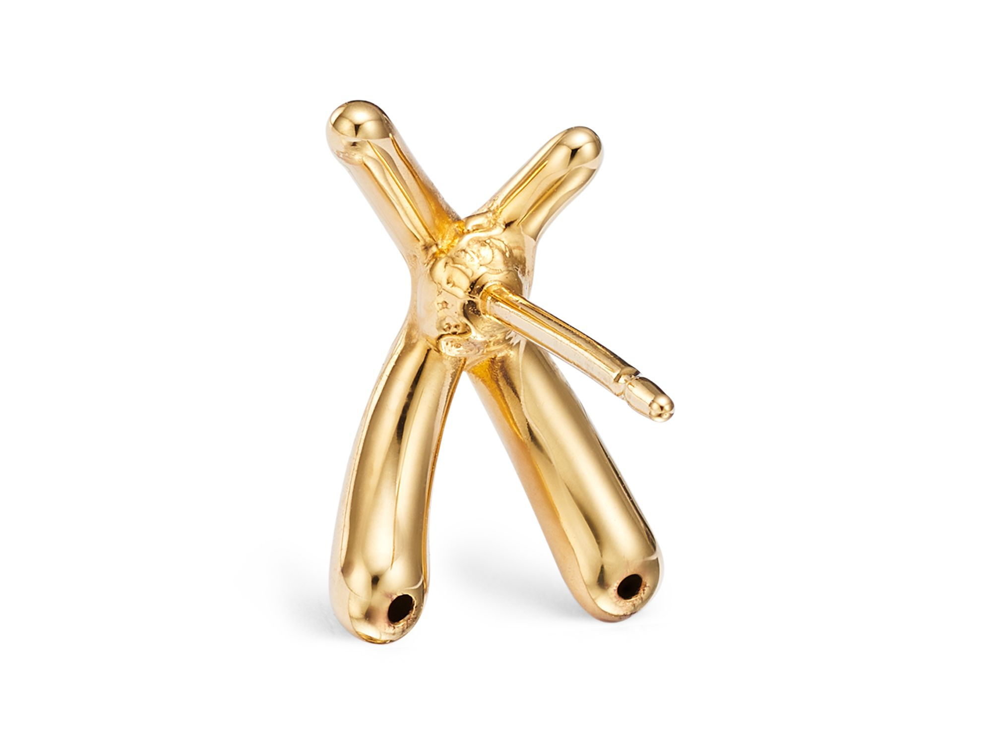 14K Yellow Gold Small X Stud Earrings — Image 3