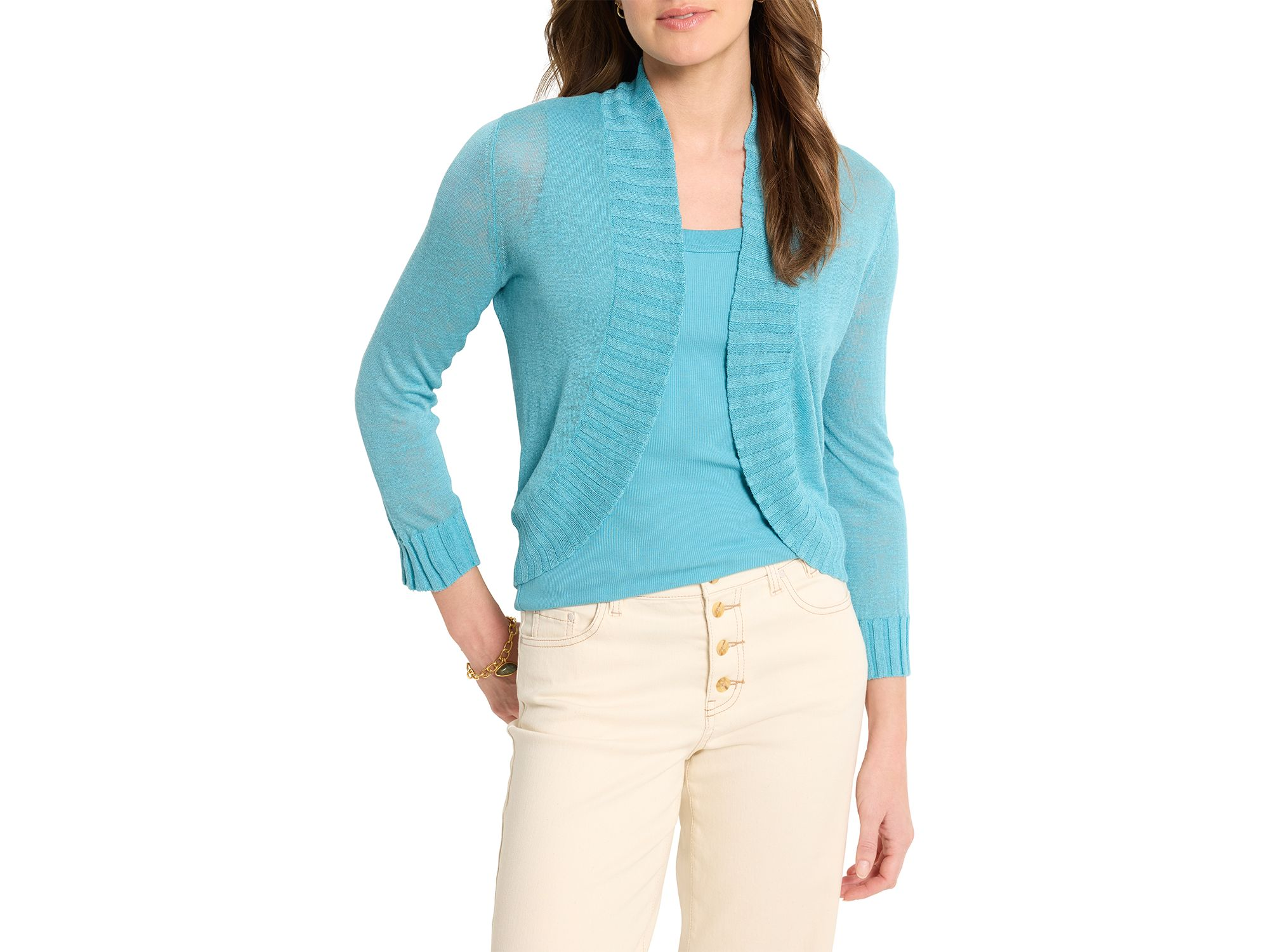 Bolero Linen Blend Cardigan Sweater - Image 1