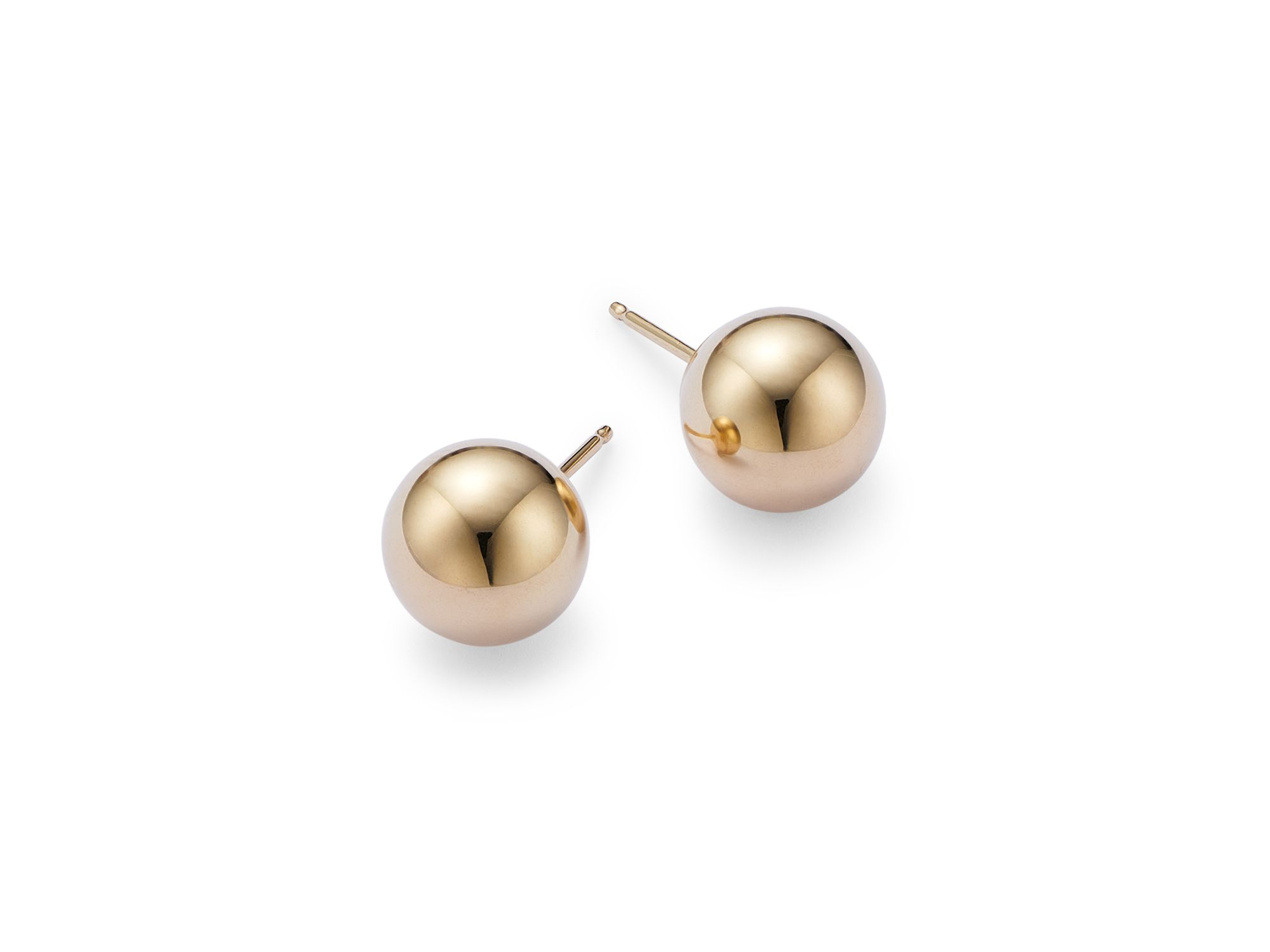 14K Yellow Gold Ball Stud Earrings — Image 4