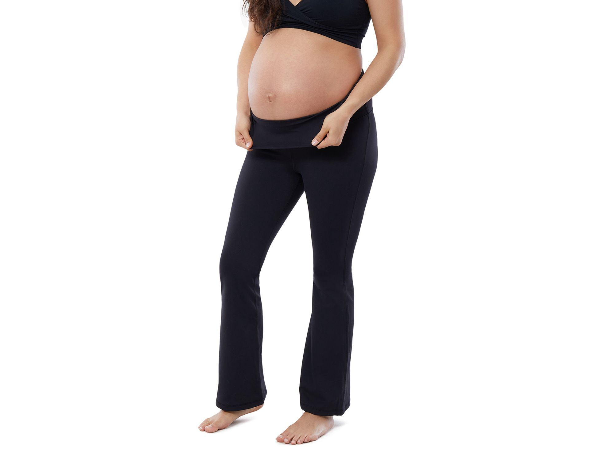 Fold Down Flared Maternity Leggings — Image 3