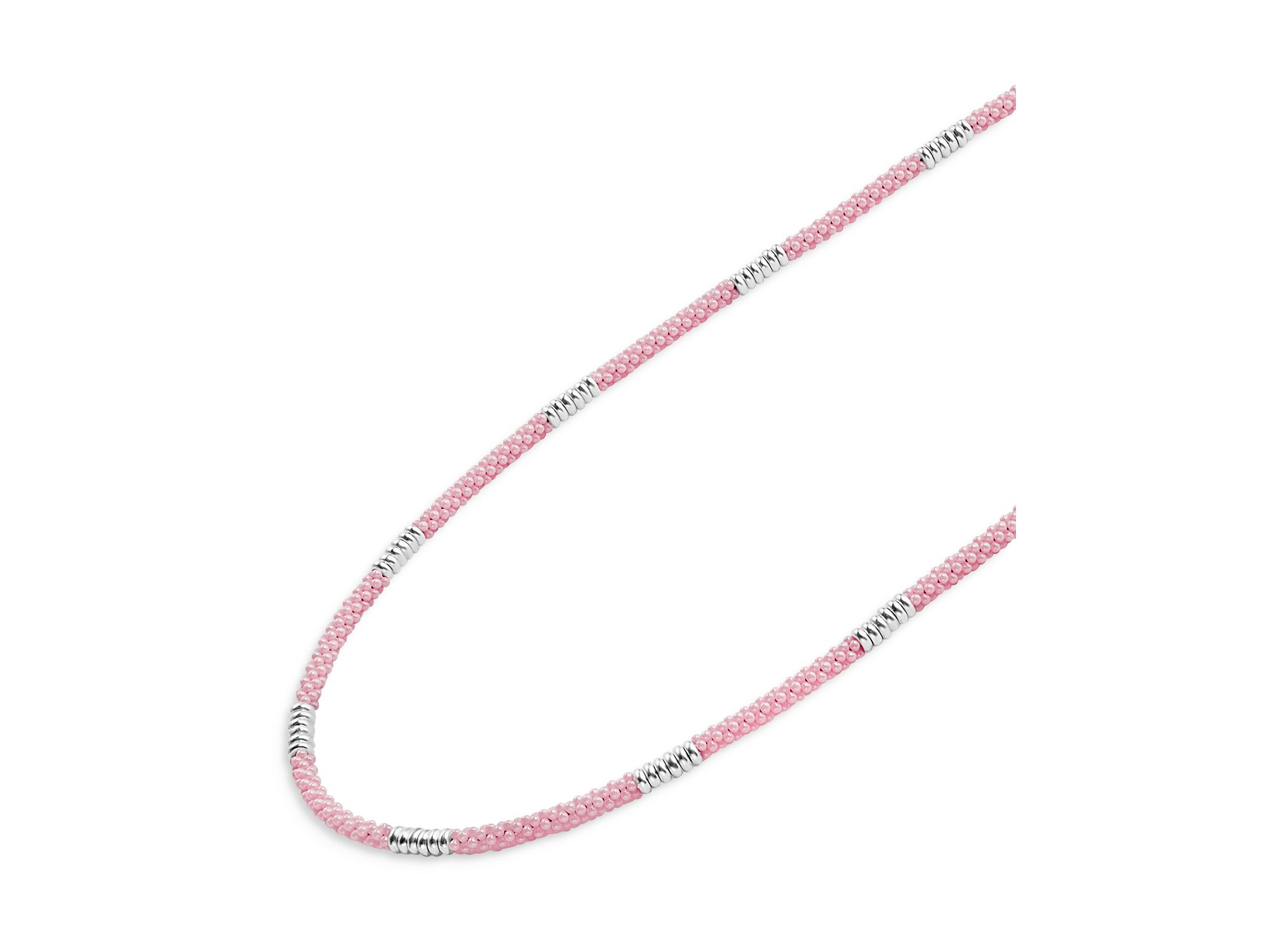 Sterling Pink Caviar Pink Ceramic Bead Collar Necklaces — Image 5