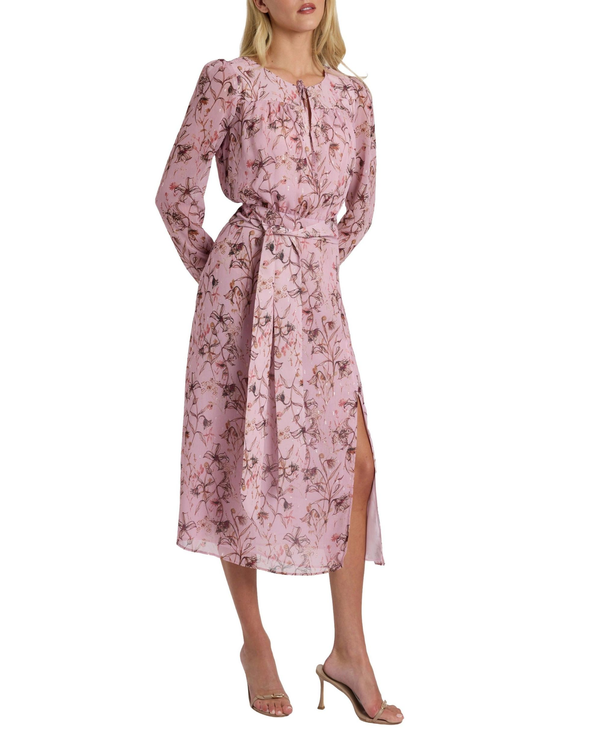 Tessa Long Sleeve Midi Dress in Floral Georgette — Image 5