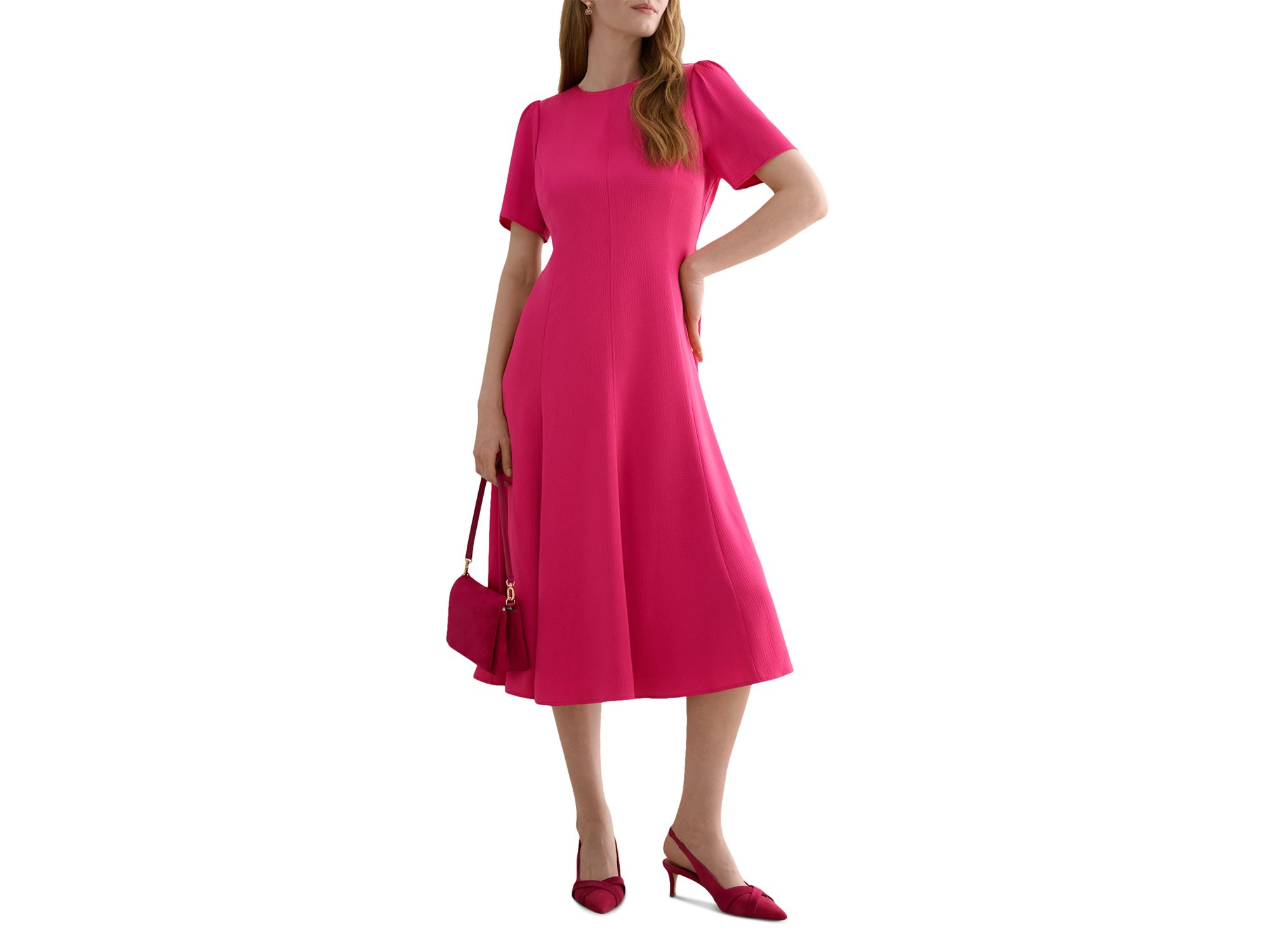 Camille Hammered Satin Midi Dress — Image 4