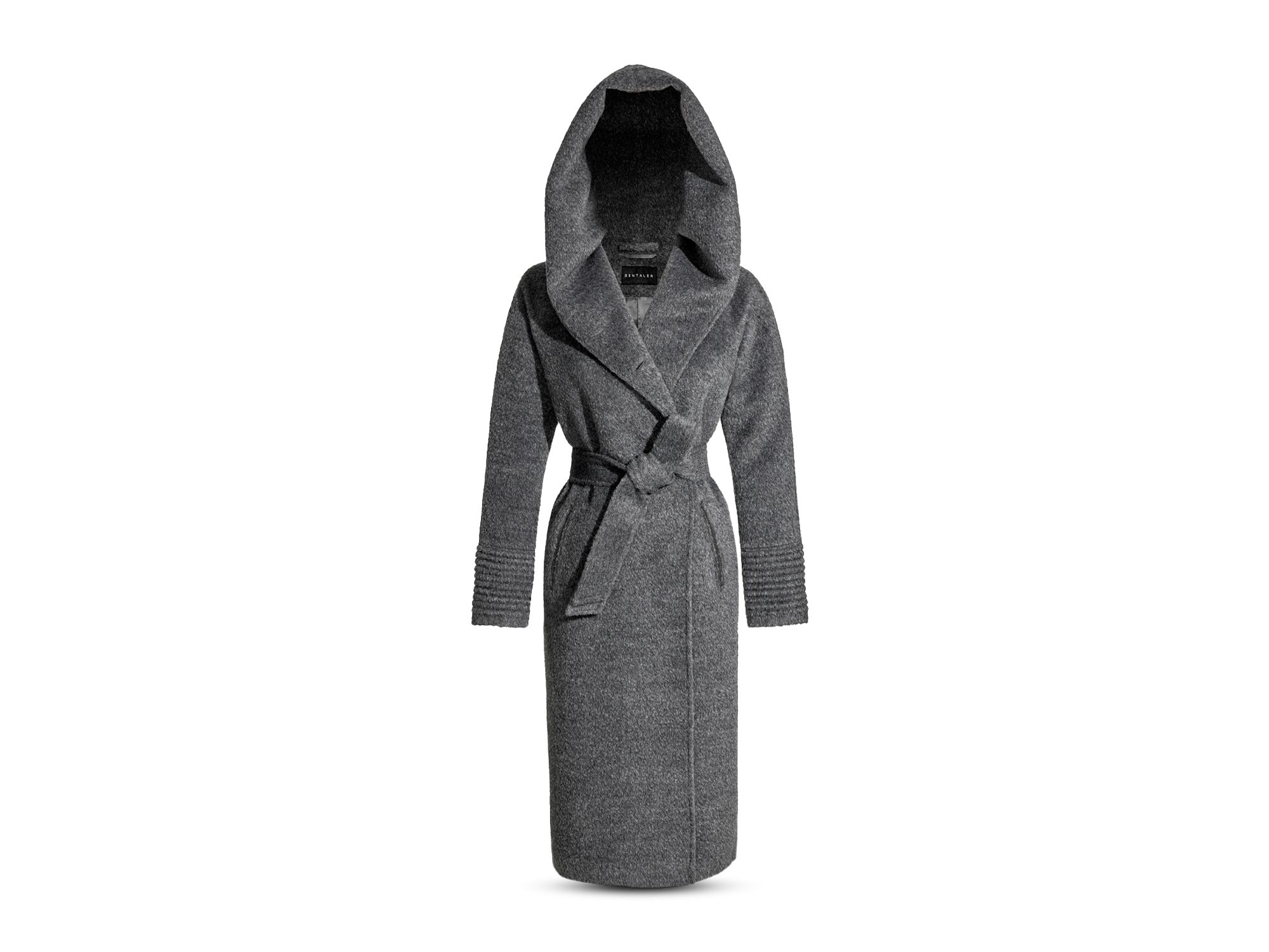 Bouclé Long Hooded Coat — Image 3
