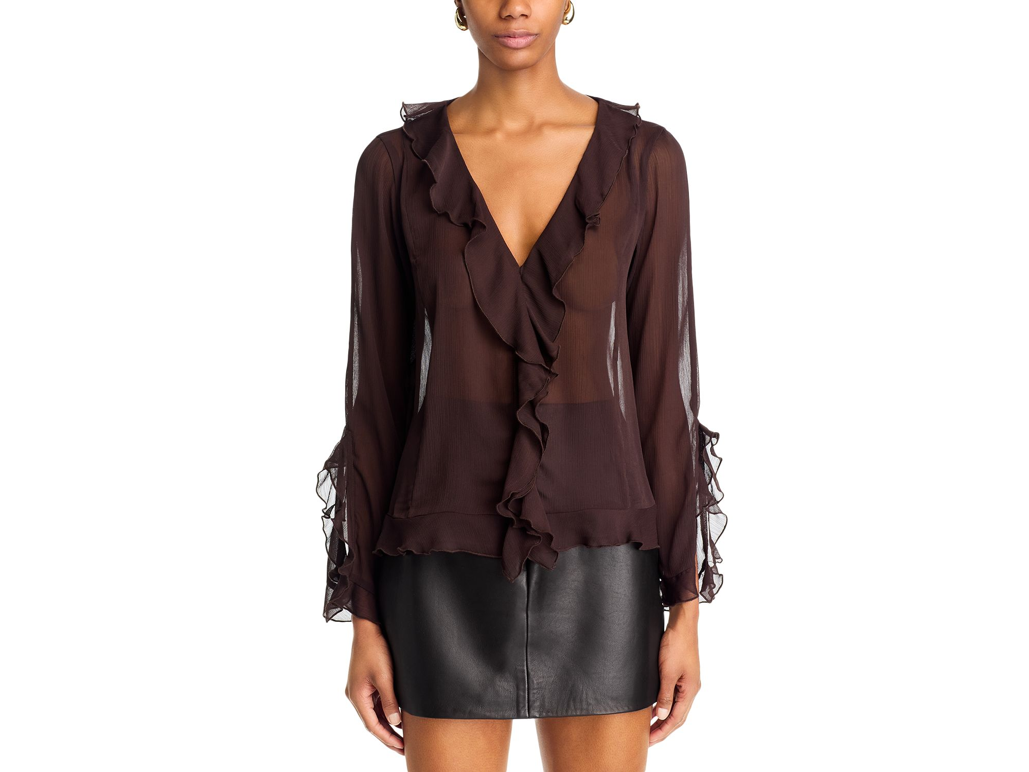 V Neck Ruffle Top — Image 4