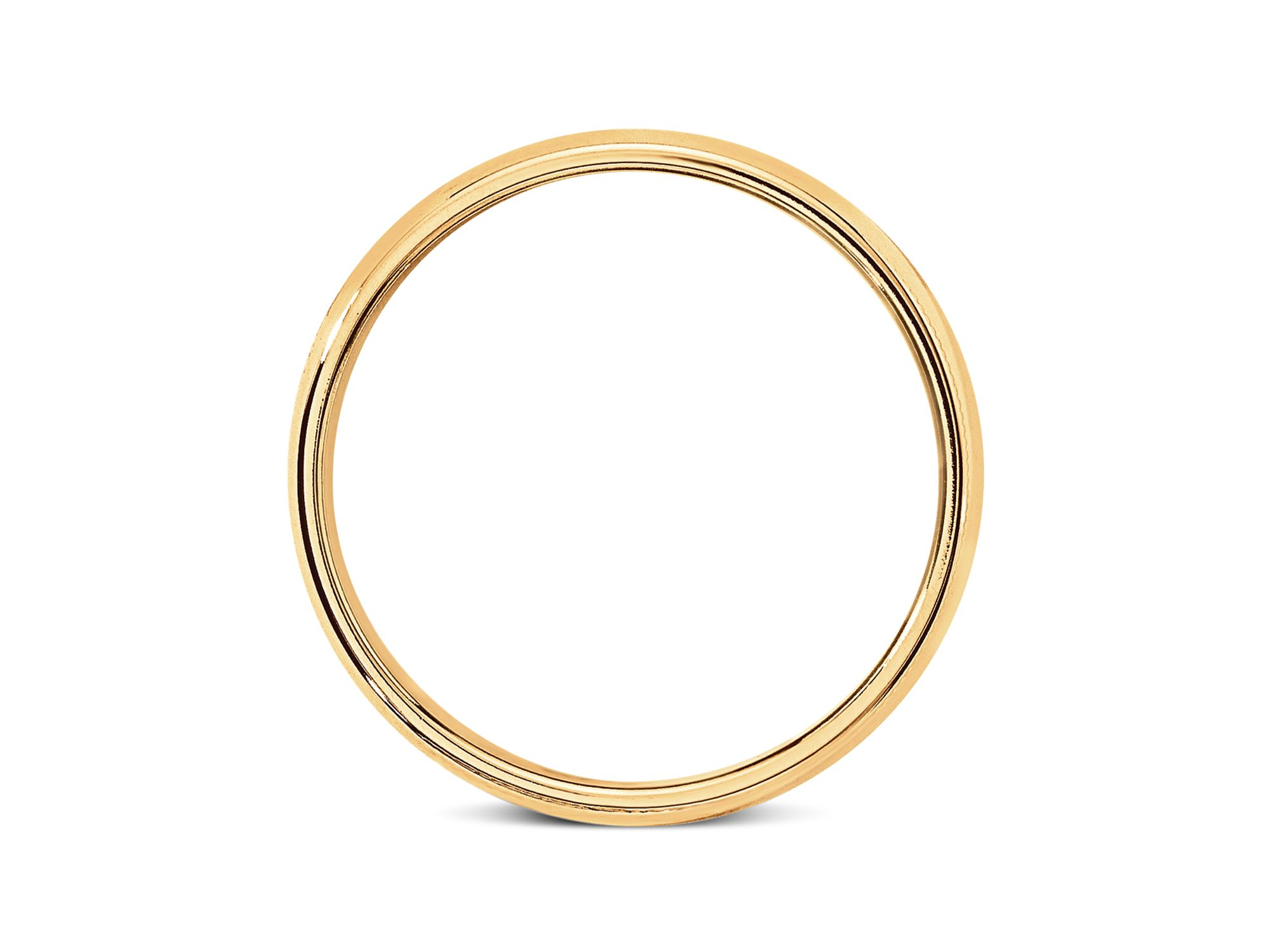 Men's 6mm Milgrain Half Round Wedding Band 14K Yellow Gold — Image 3