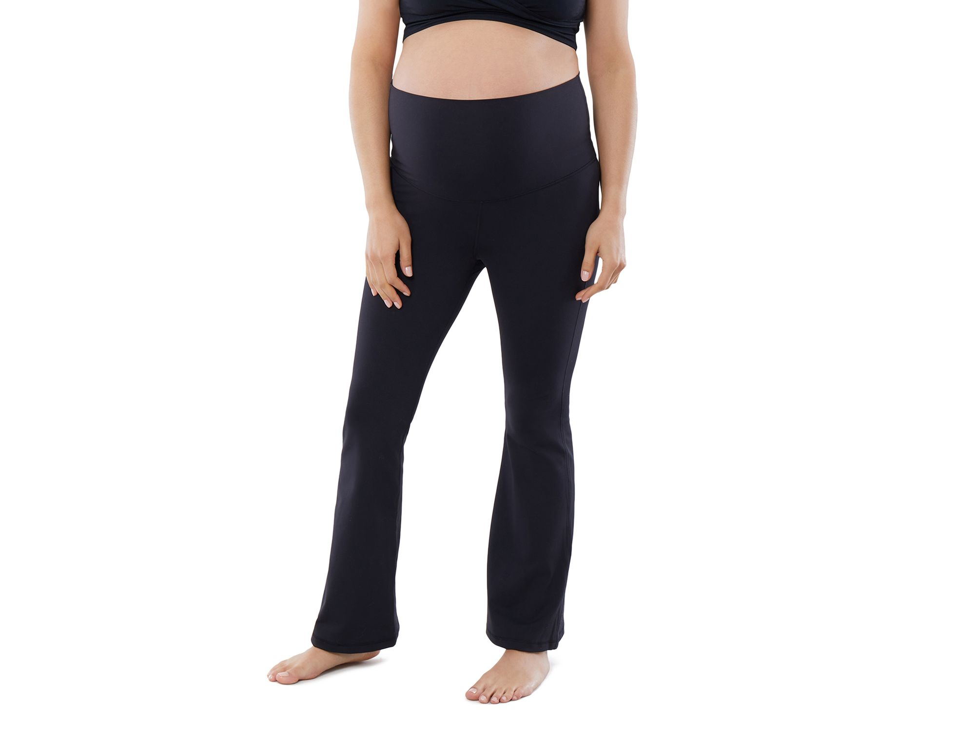 Fold Down Flared Maternity Leggings — Image 4