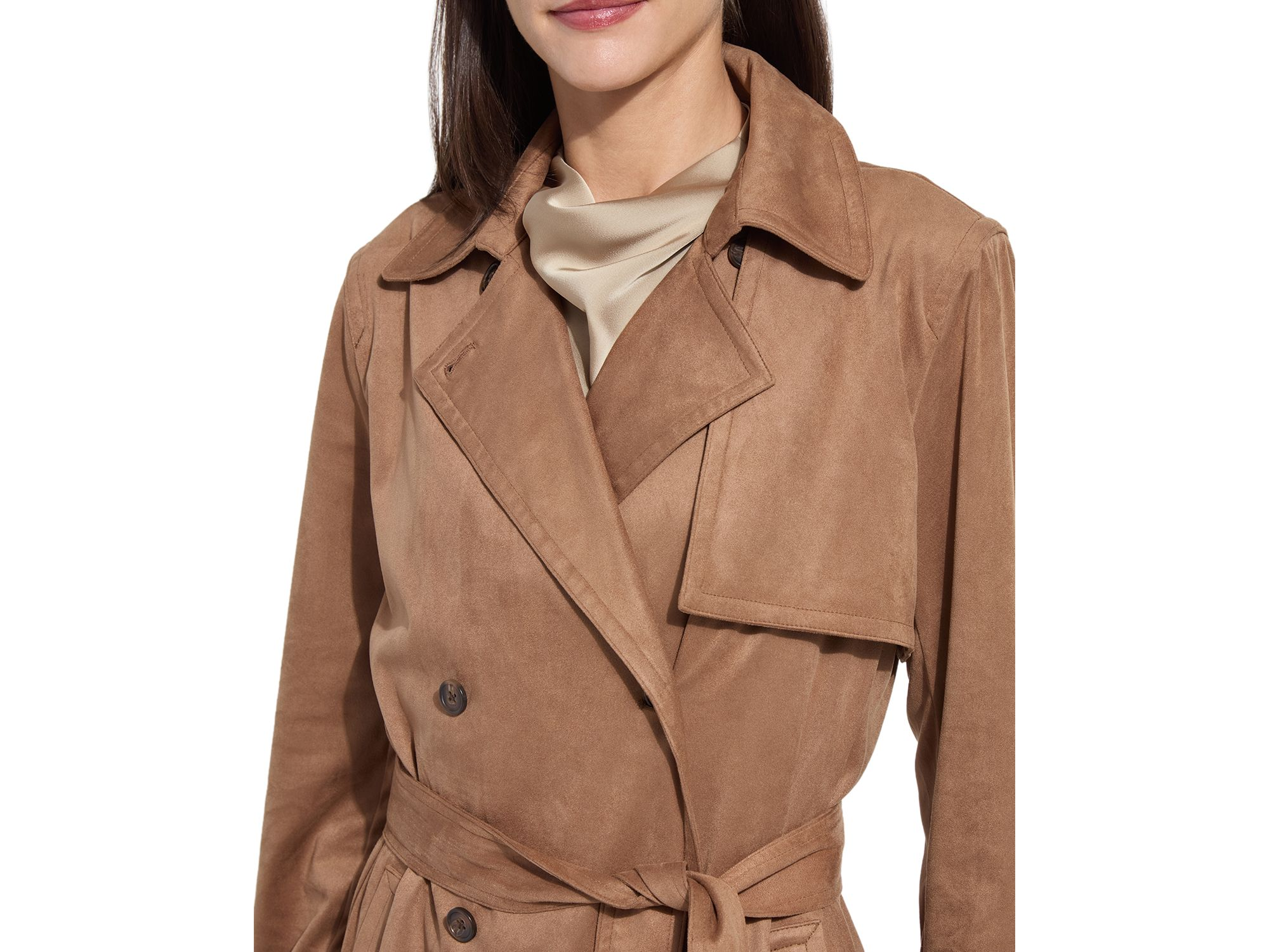 Agatha Faux Suede Trench Coat — Image 3