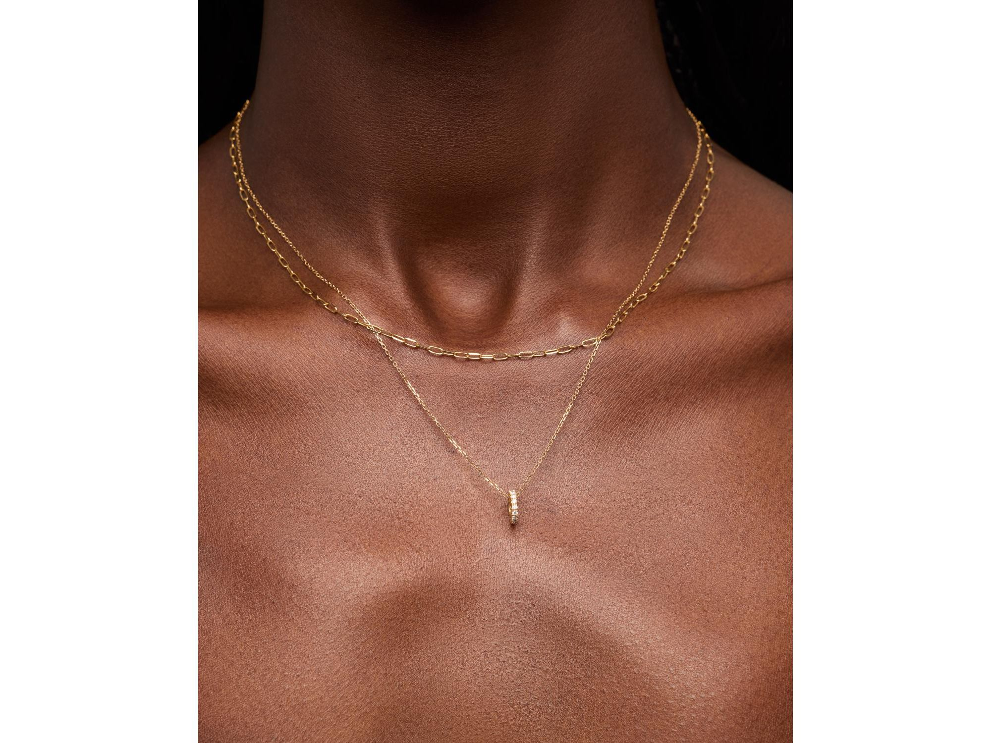 Solid Gold & Lab-Grown Diamond Zeno Charm Necklace — Image 3