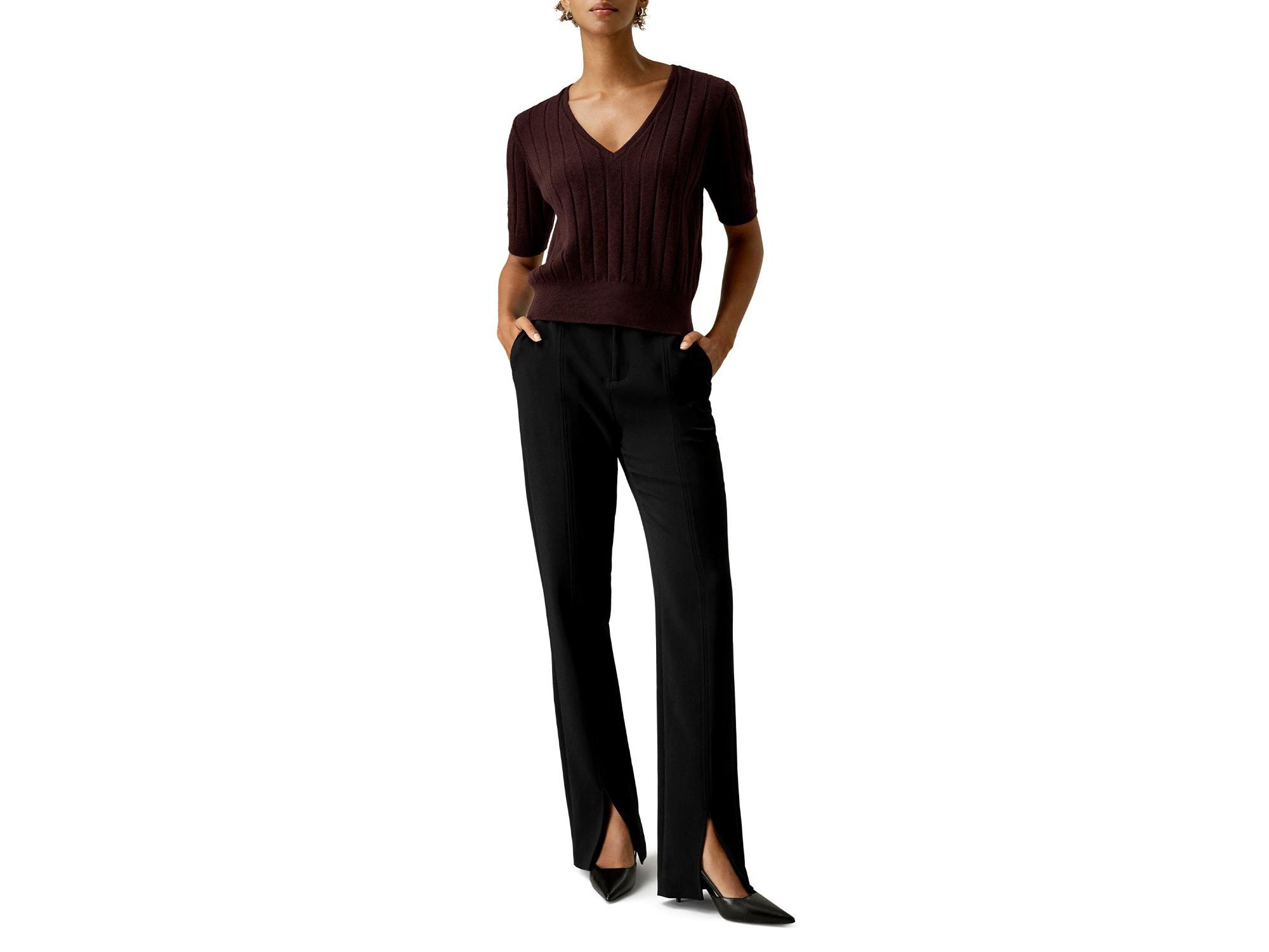 V-Neck Cashmere T-shirt — Image 4