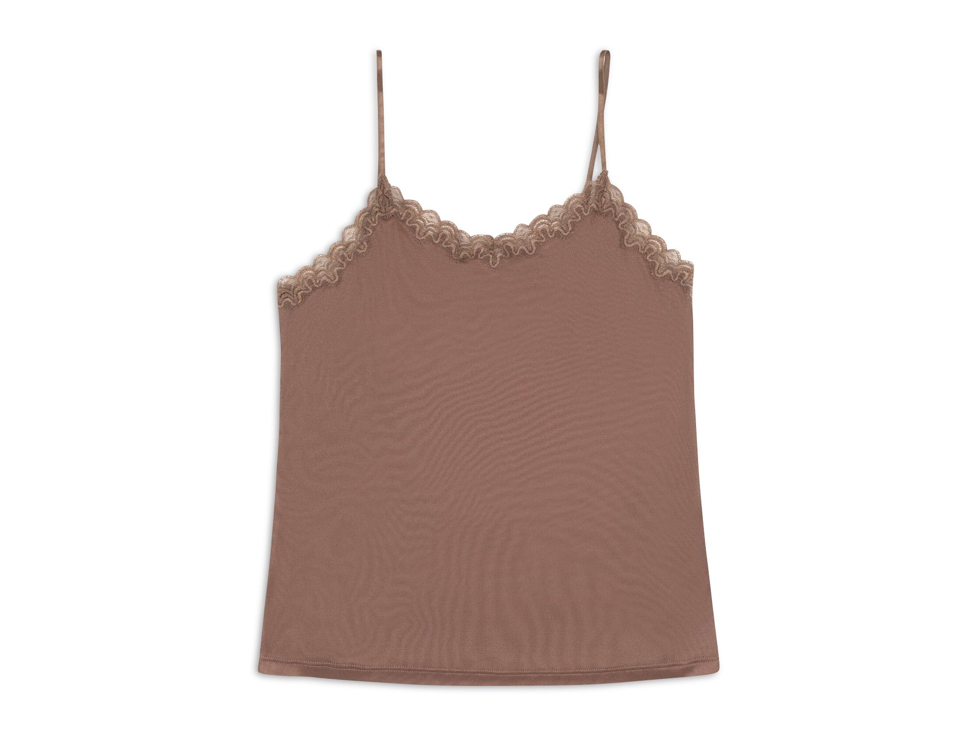 Lace Trim Silk Camisole — Image 3