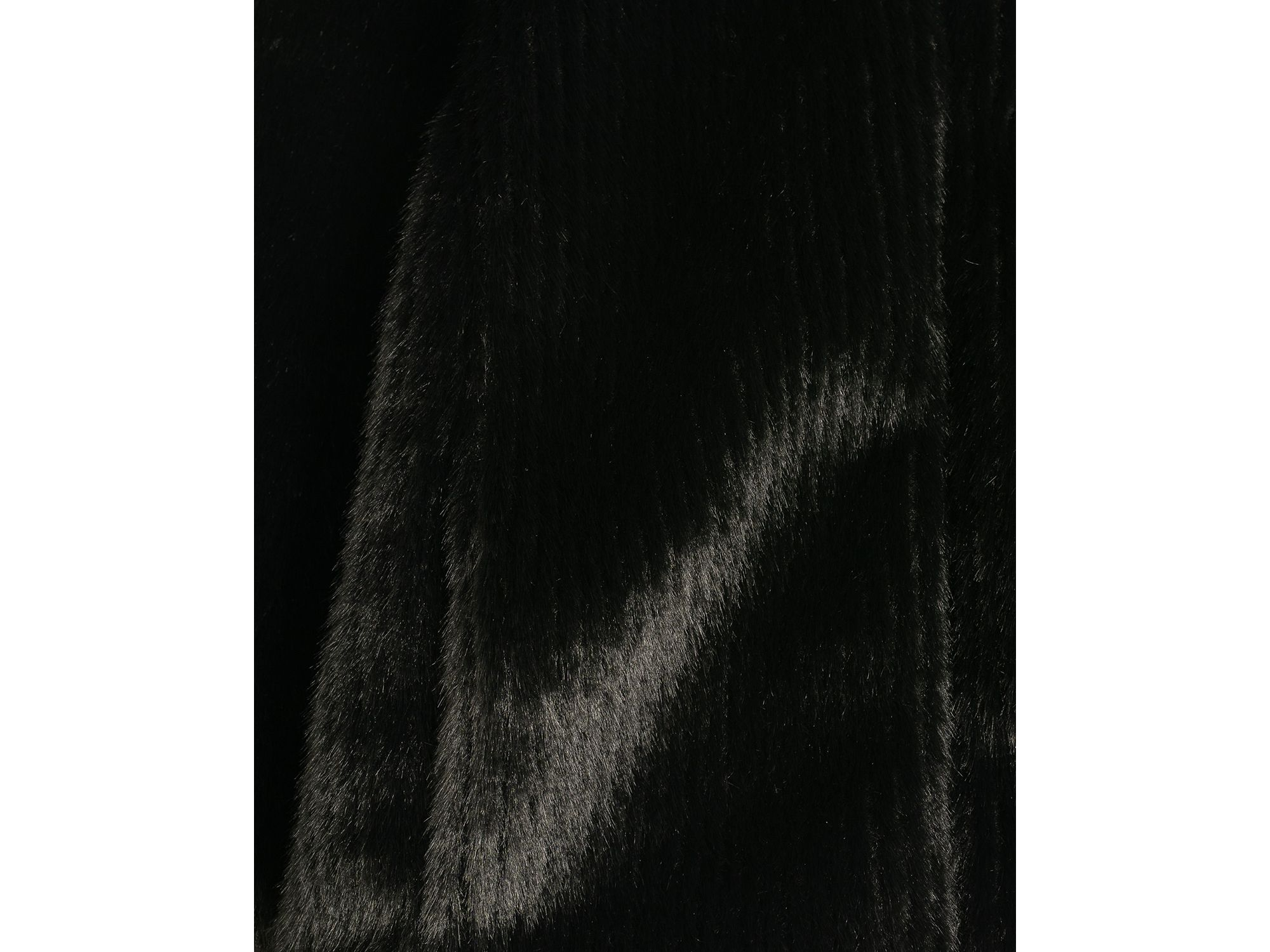Collarless Faux Fur Jacket — Image 3