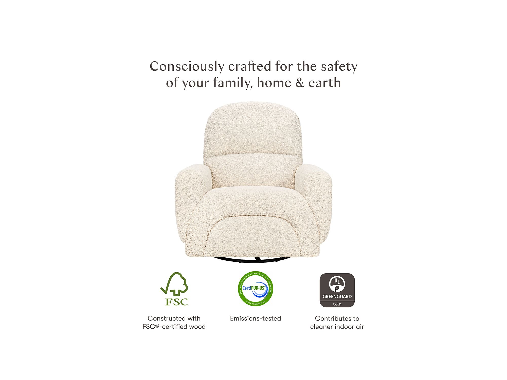 Rainbow Recliner and Swivel Glider in Teddy Loop — Image 12