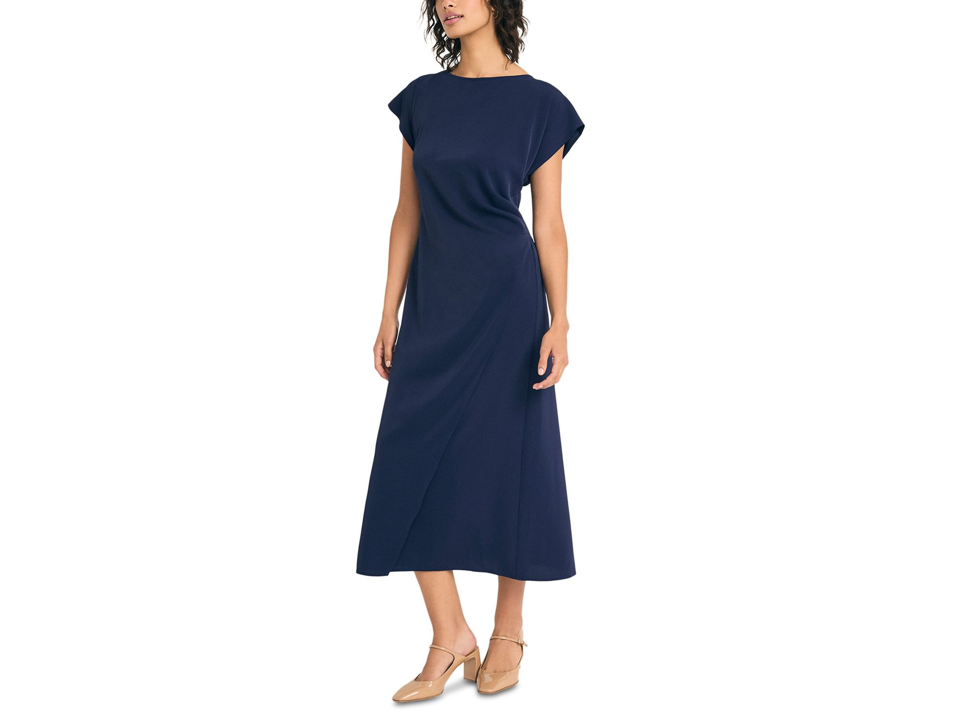 Faux Wrap Midi Dress — Image 3