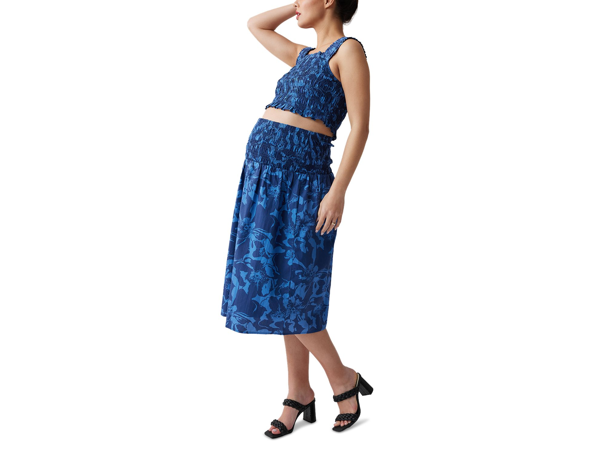 Maternity Poplin Floral Top & Skirt Set — Image 3