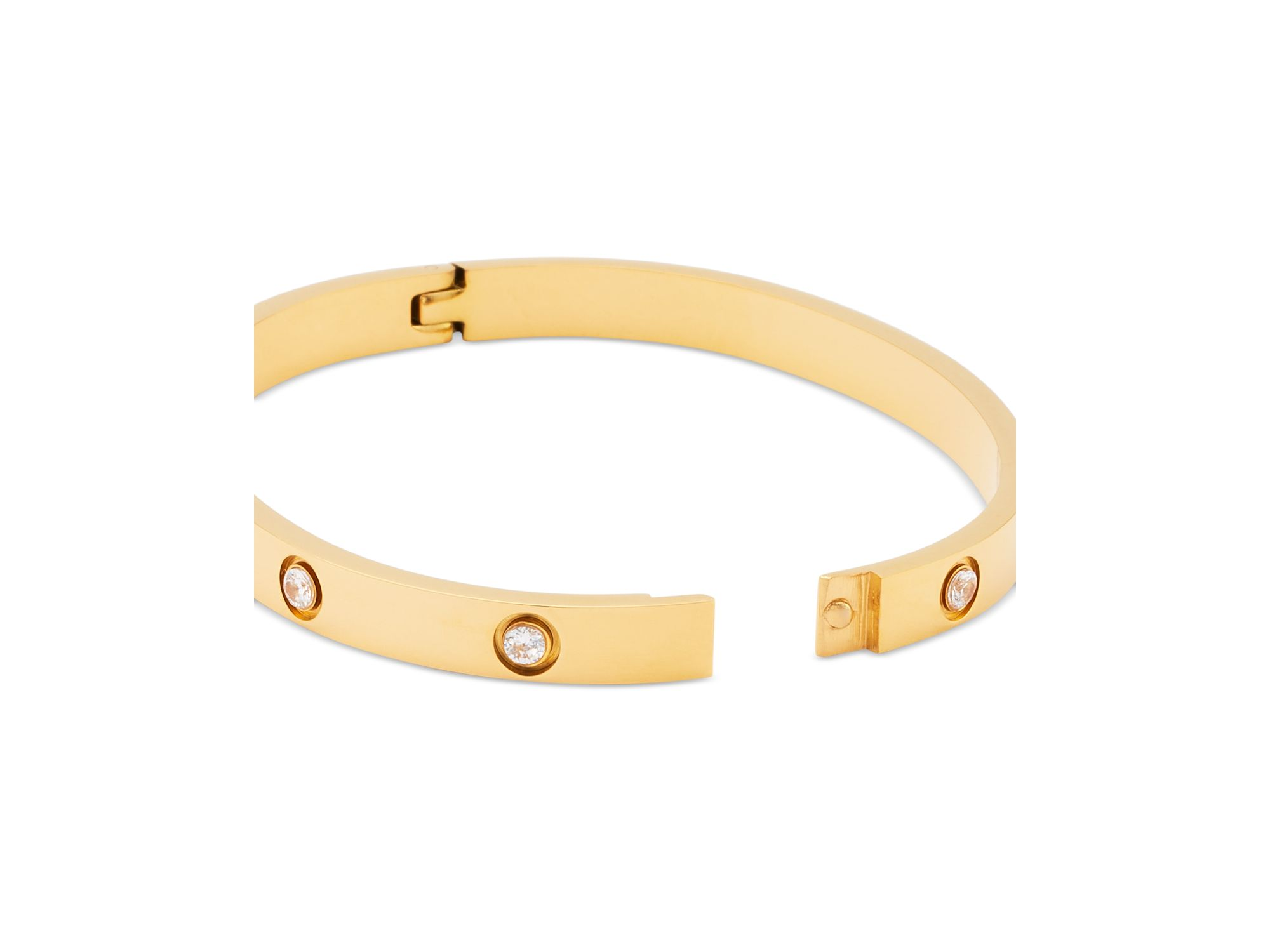 Crystal Bangle Bracelet in 16K Yellow Gold Plated - Exclusive — Image 3
