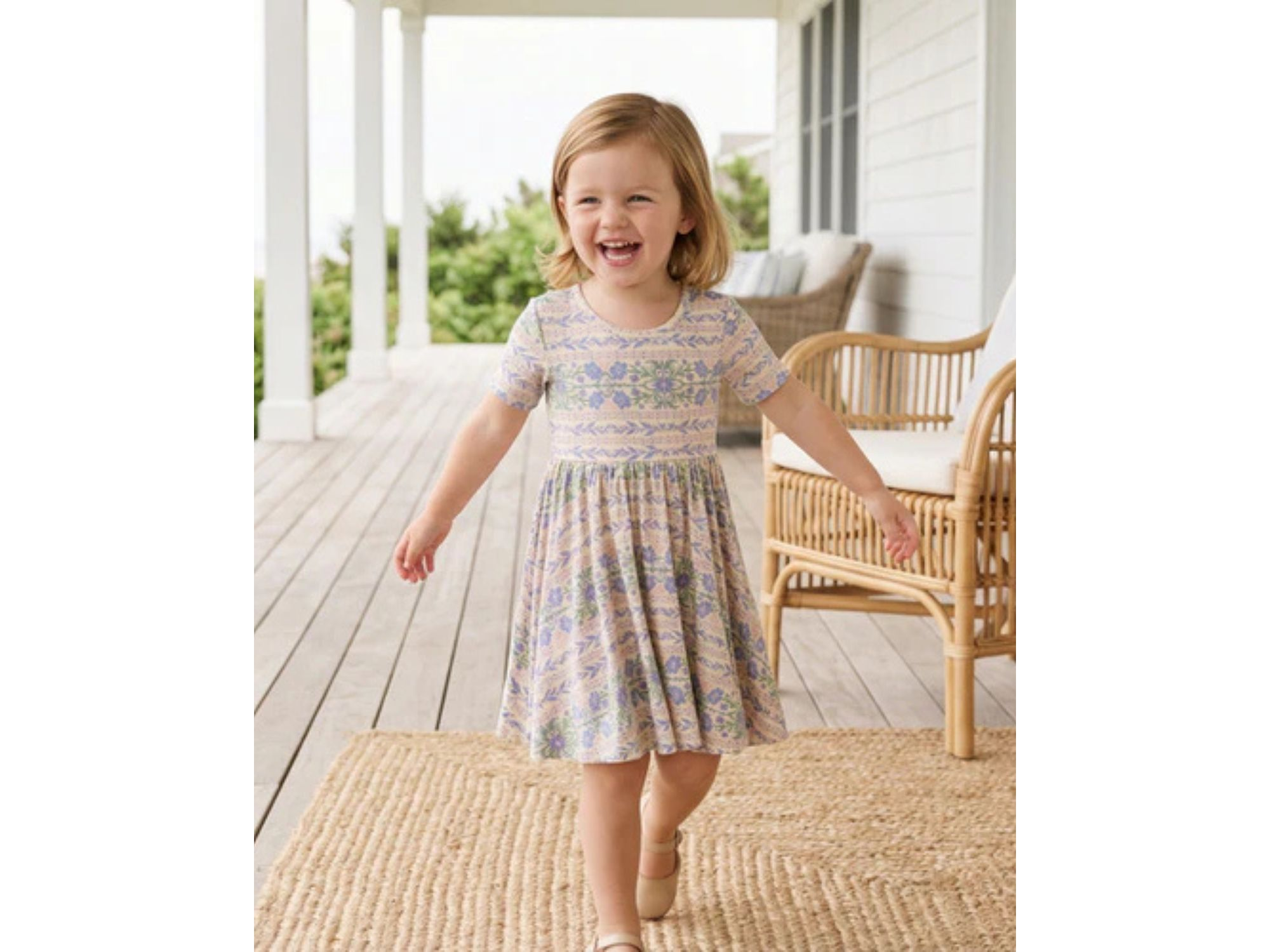 Girls' Spring Cascade Bamboo Twirl Dress - Little Kid — Image 4