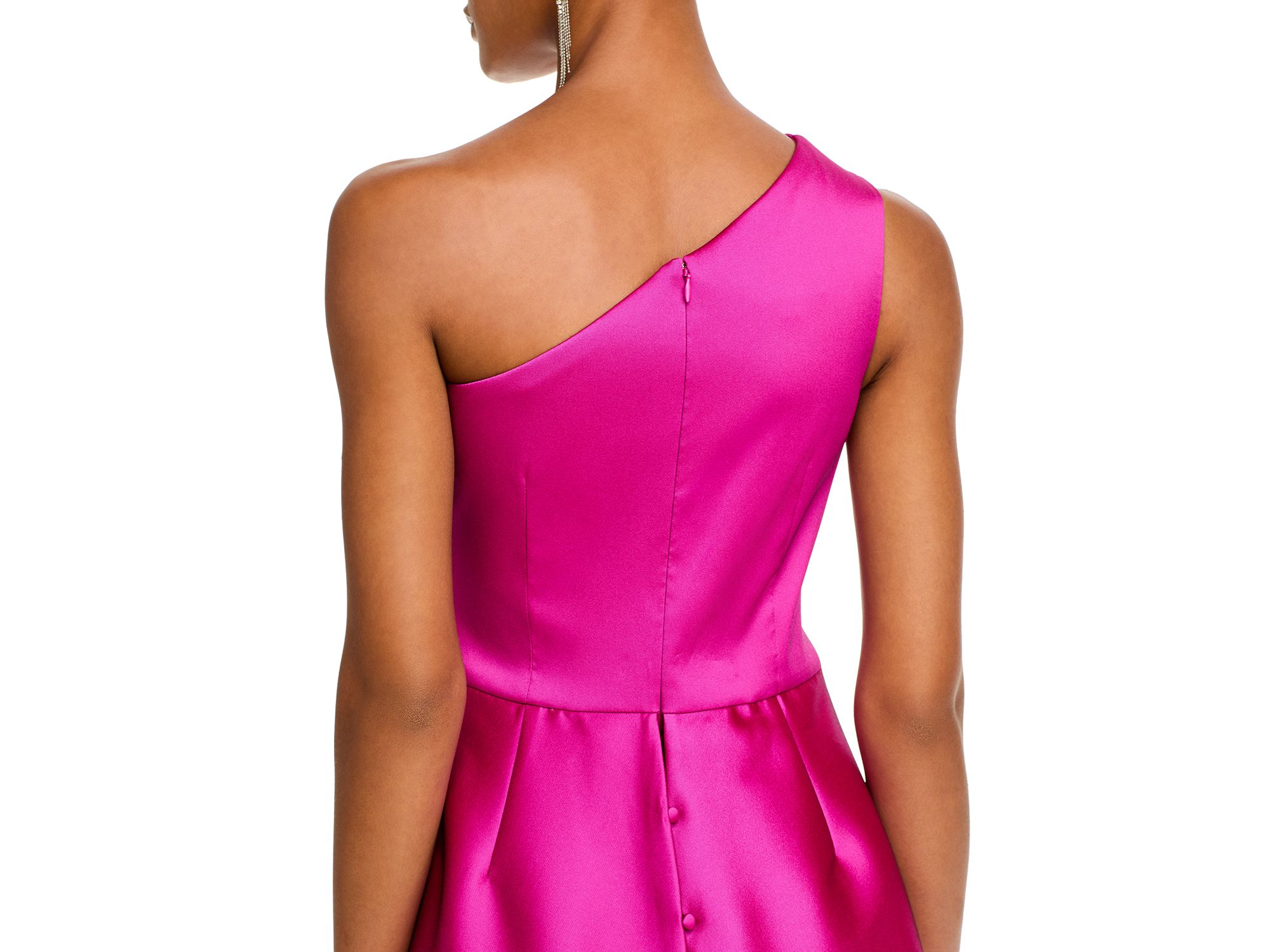 Crepe One Shoulder Gown — Image 3