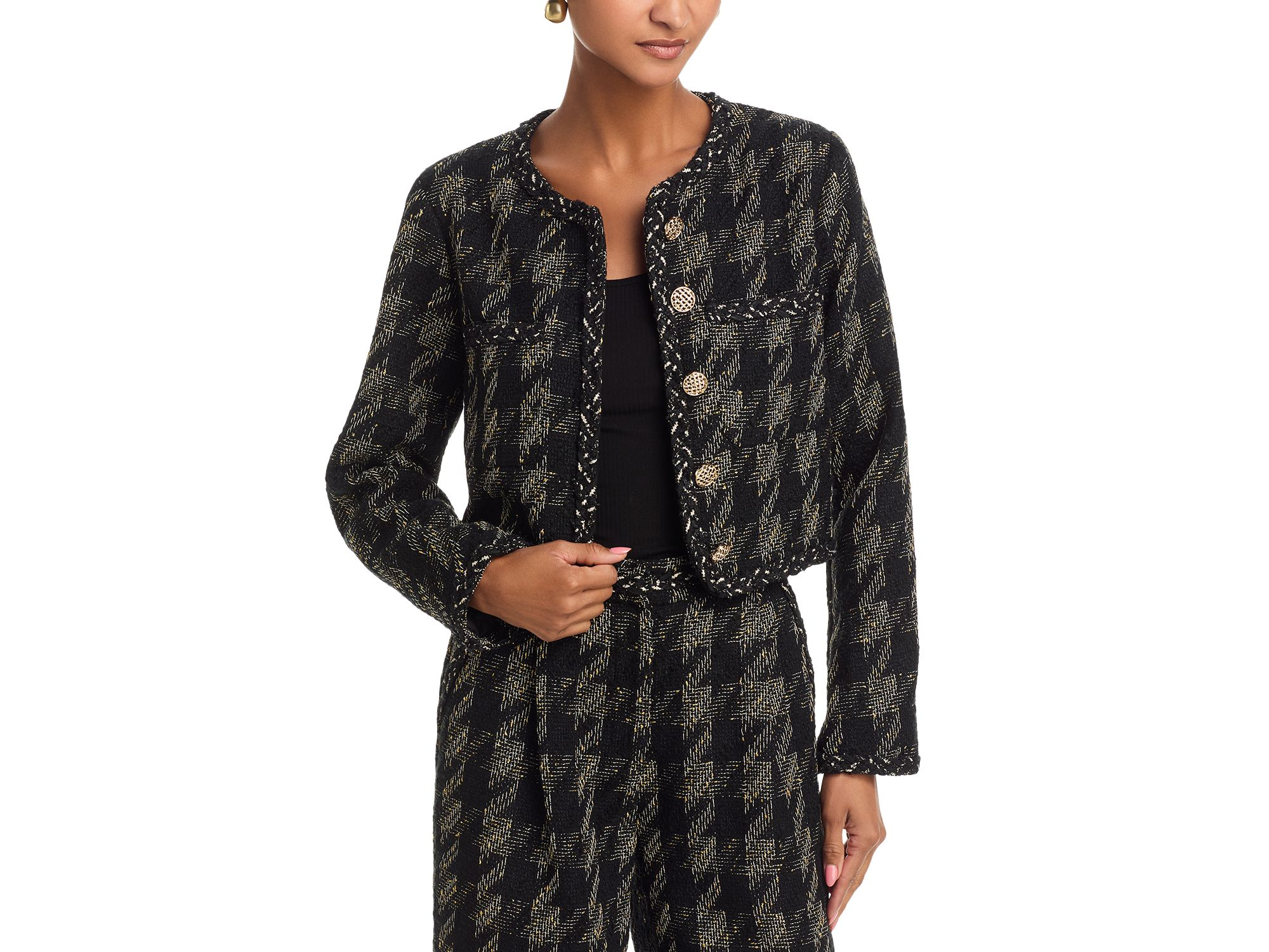 Metallic Tweed Blazer & Wide Leg Pants - Exclusive — Image 4
