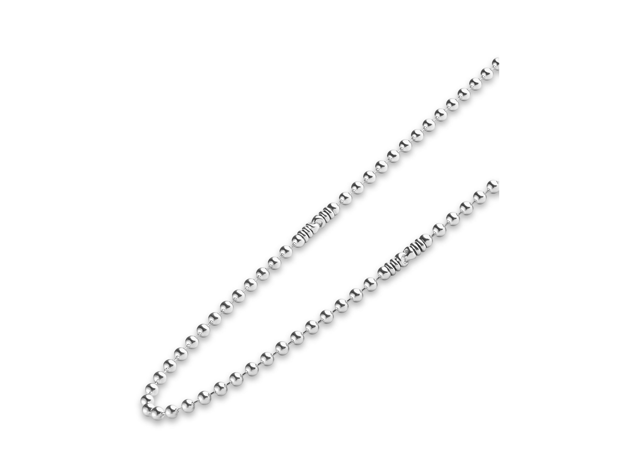 Men's 18K Yellow Gold & Sterling Anthem Ball Chain Link Station Necklace - Exclusive — Image 4