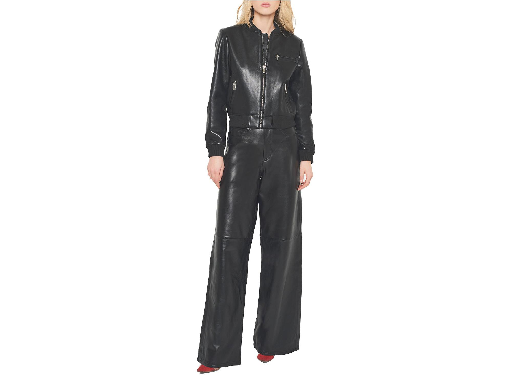 Dixie Recycled Leather Bomber Jacket — Image 4