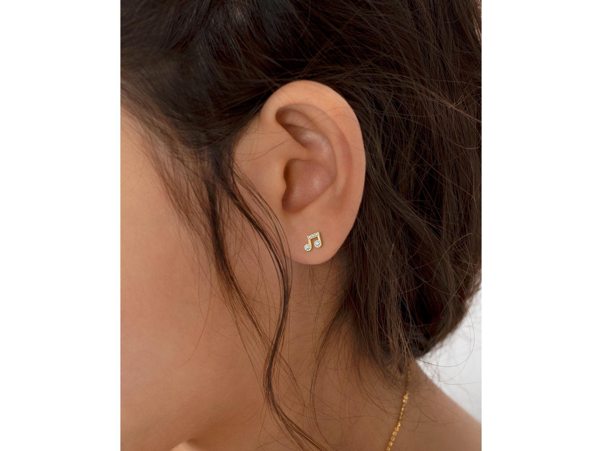 Girls' 14K Gold Magical Music Notes Studs Screw Back Earrings - Baby, Little Kid, Big Kid — Image 3