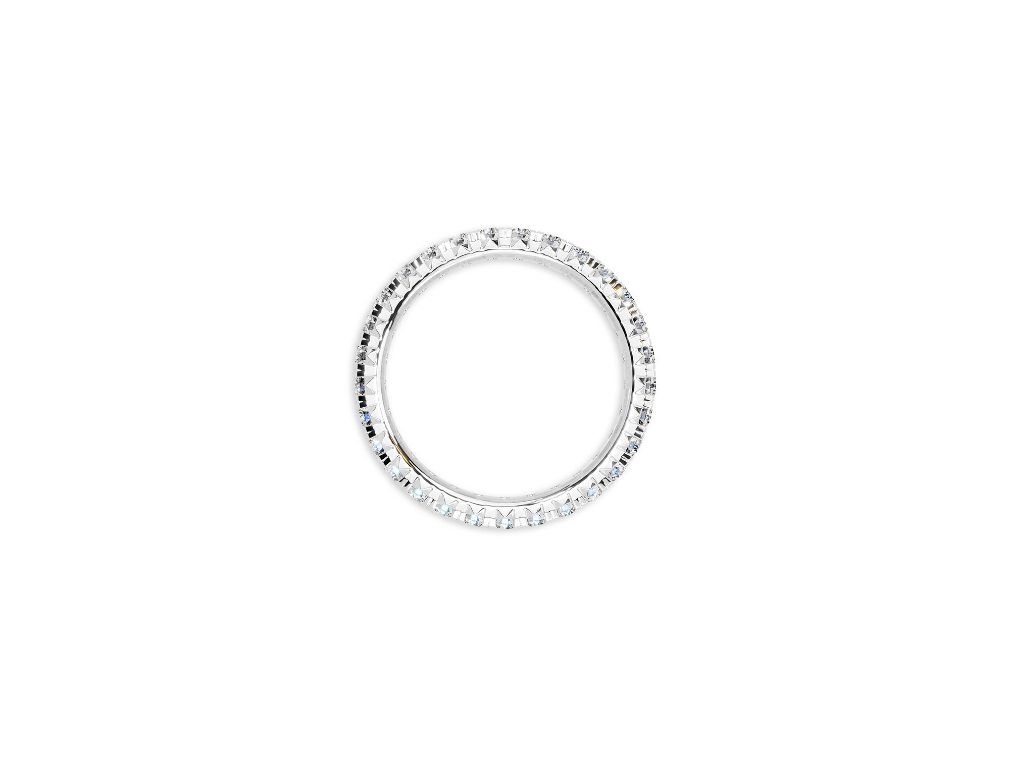Diamond Double Row Eternity Band in 14K White Gold, 2.0 tcw — Image 3