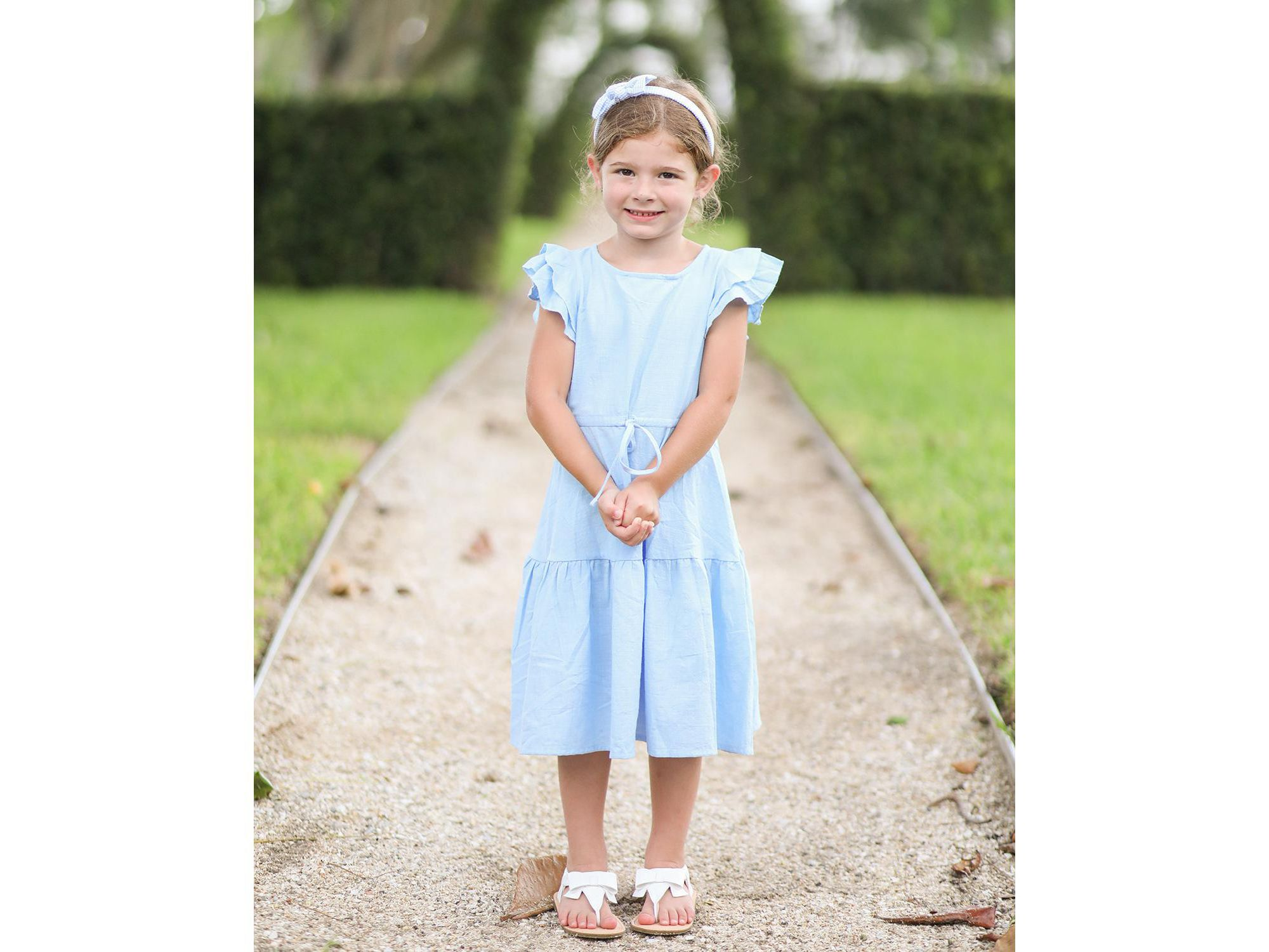 Girls' Birdie Blue Seersucker Bow Headband - Little Kid, Big Kid — Image 3