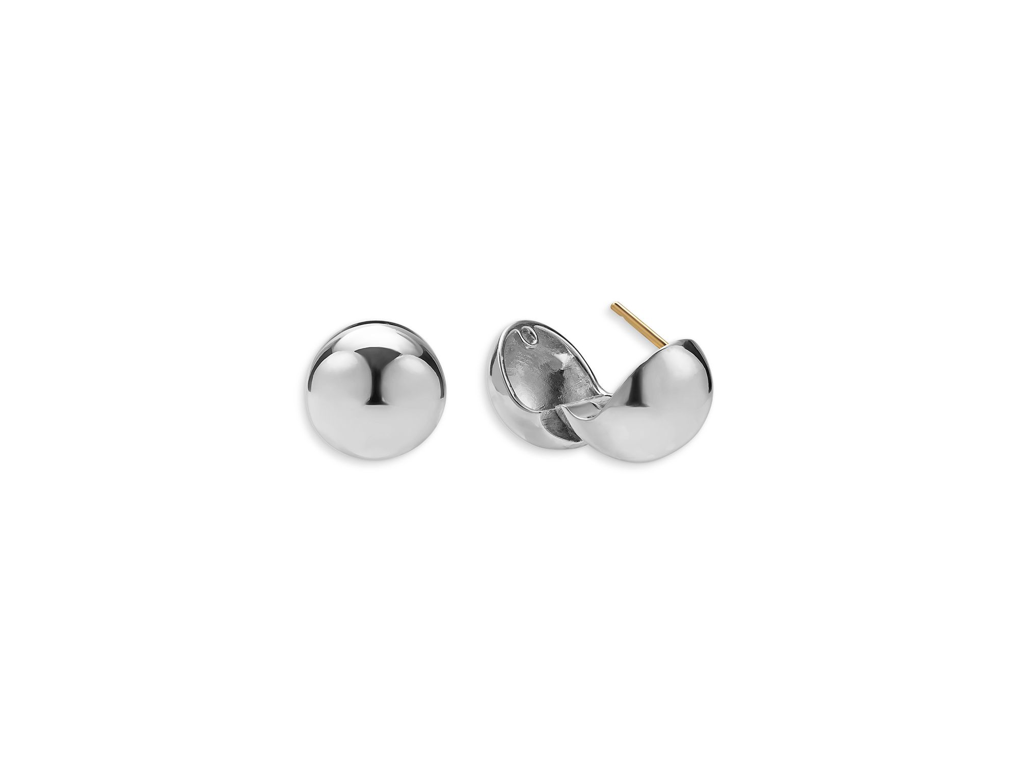Sterling Caviar Bubbly Round Huggie Hoop Earrings — Image 3