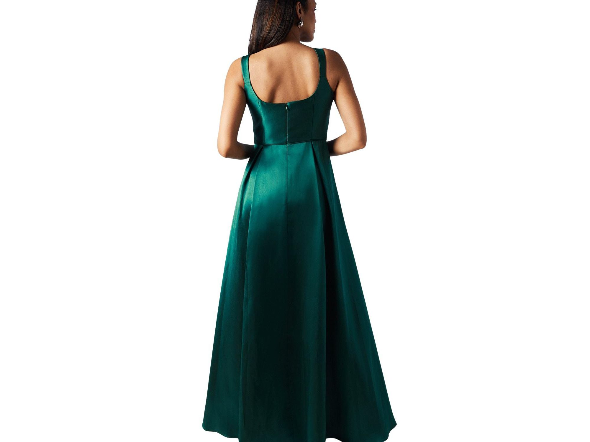 Scoop Neck Maxi Twill Bridesmaids Dress — Image 4